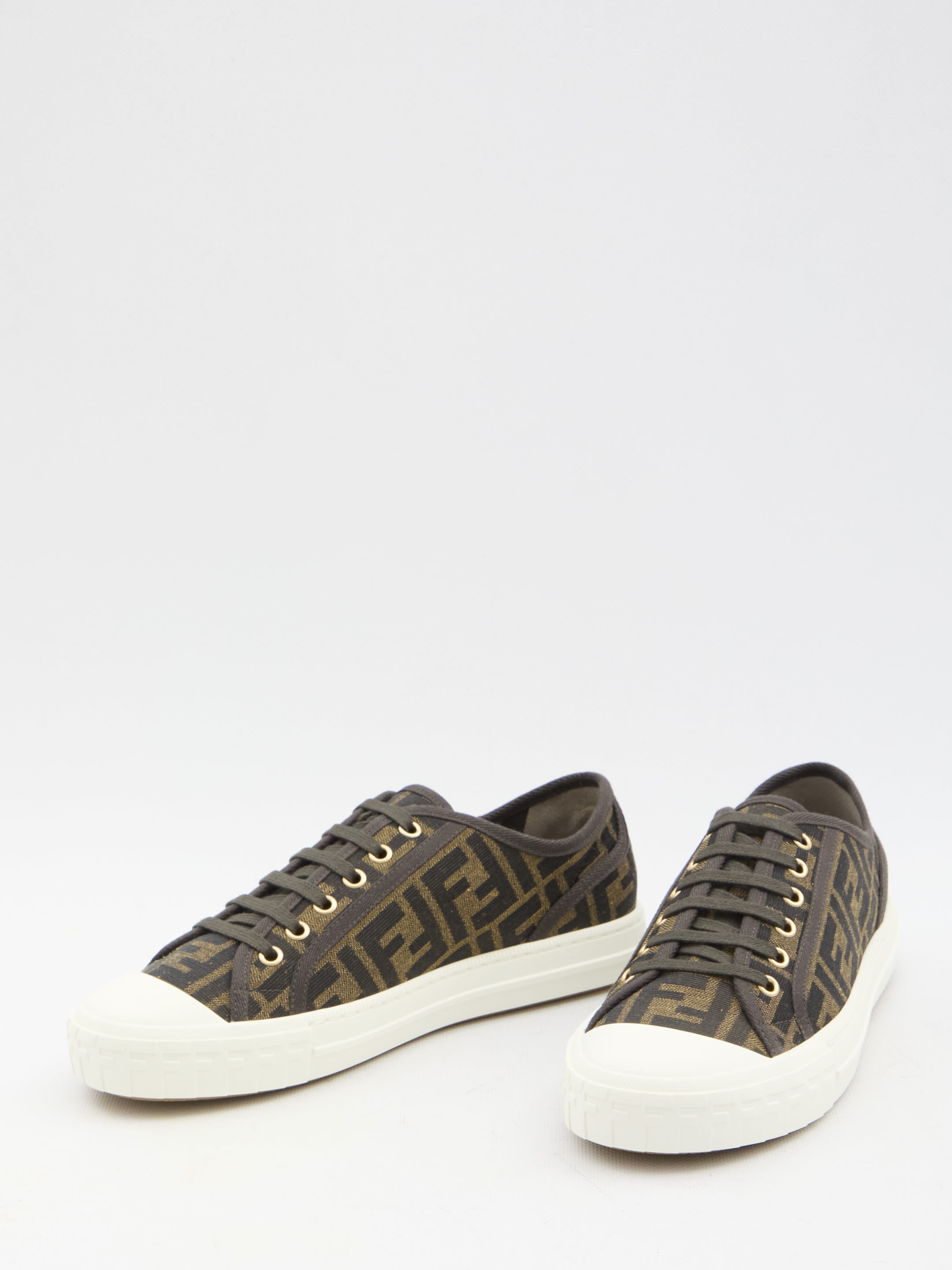スニーカー Fendi Embroidered Canvas Domino Sneakers Domino Fabric Multicolor | Fendi