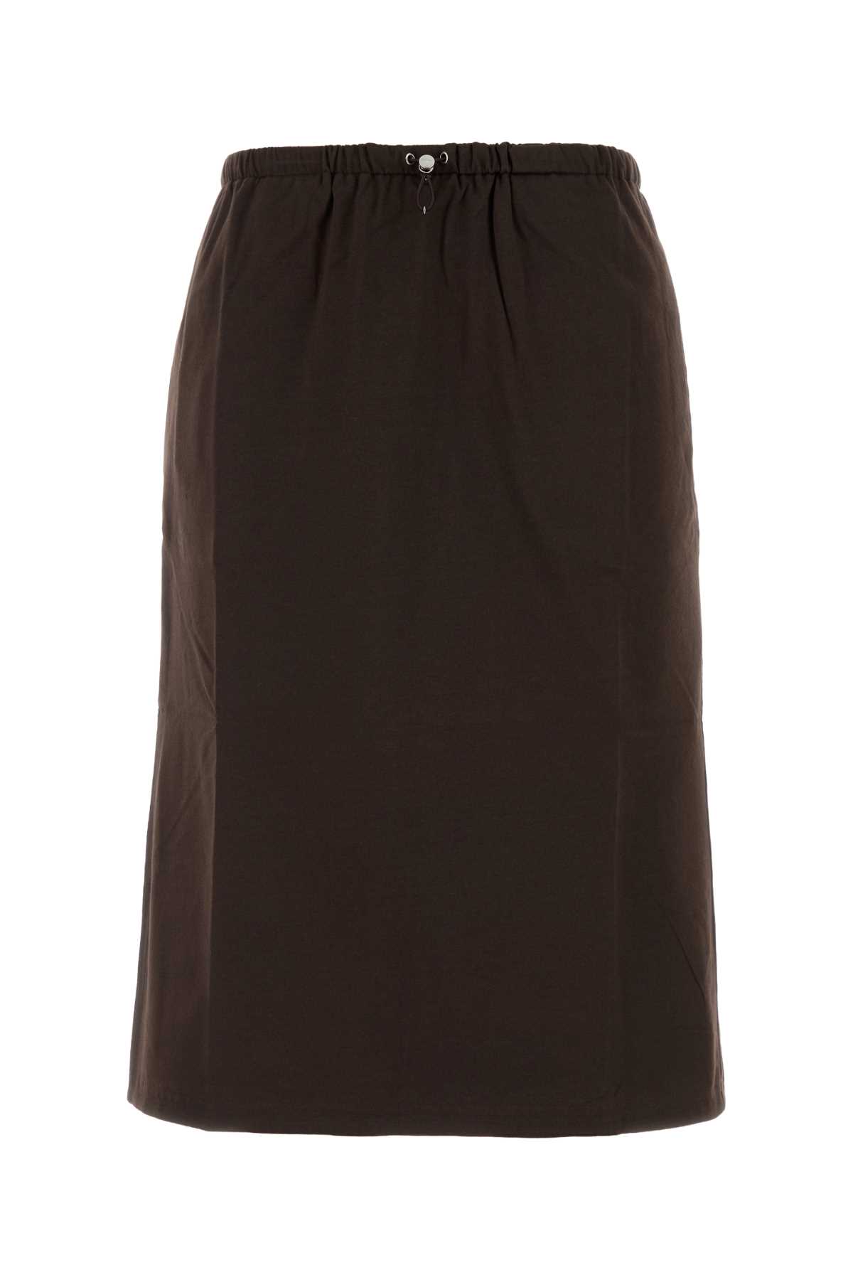 スカート PRADA Dark brown cotton reversible skirt Prada Dark Brown Cotton Reversible Skirt | italist