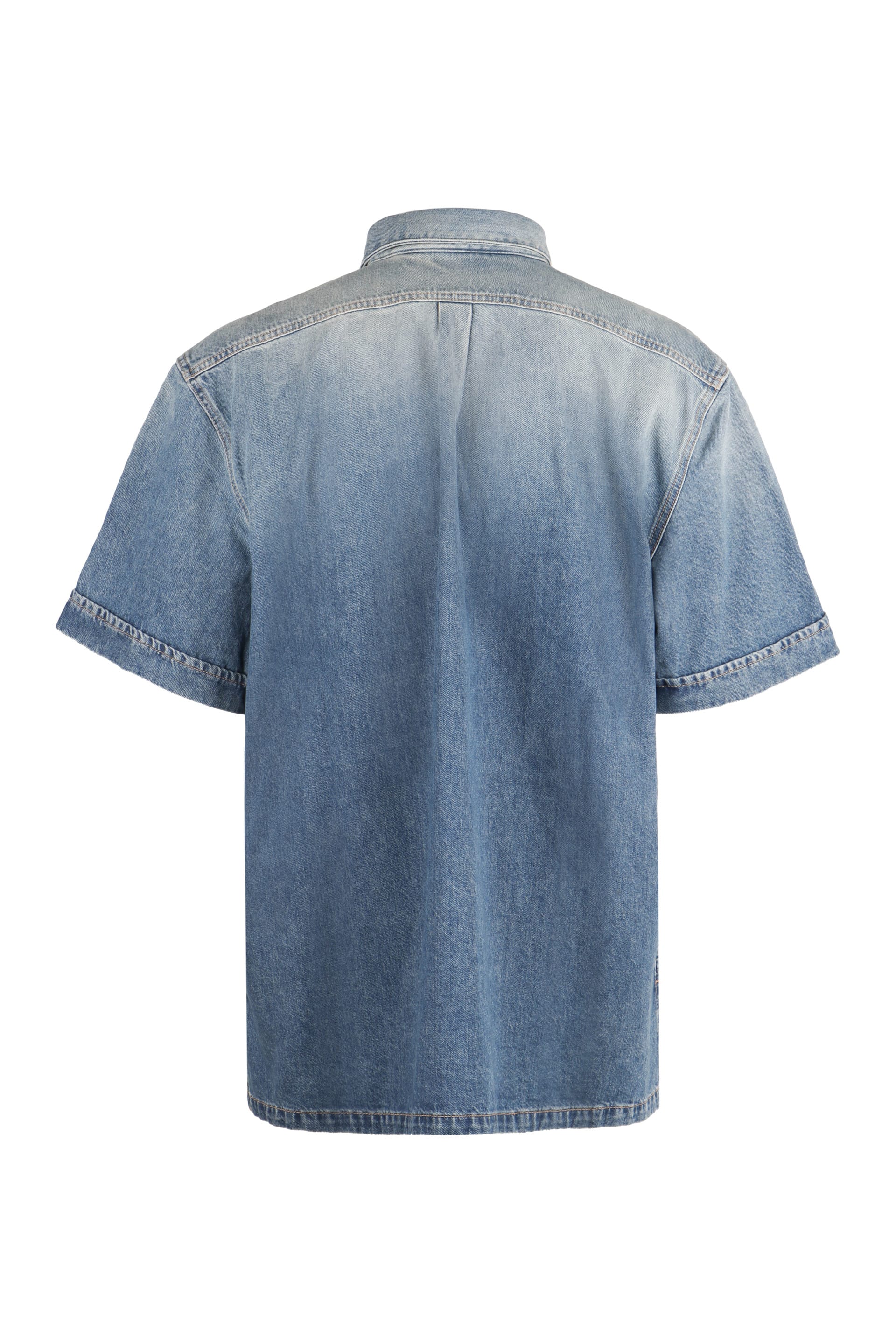 Tシャツ・カットソー GIVENCHY FW25 DENIM SHIRT WITH EMBROIDERY (BW61F1516P 401) 8a280a6173a2fa2188da6a95966a34