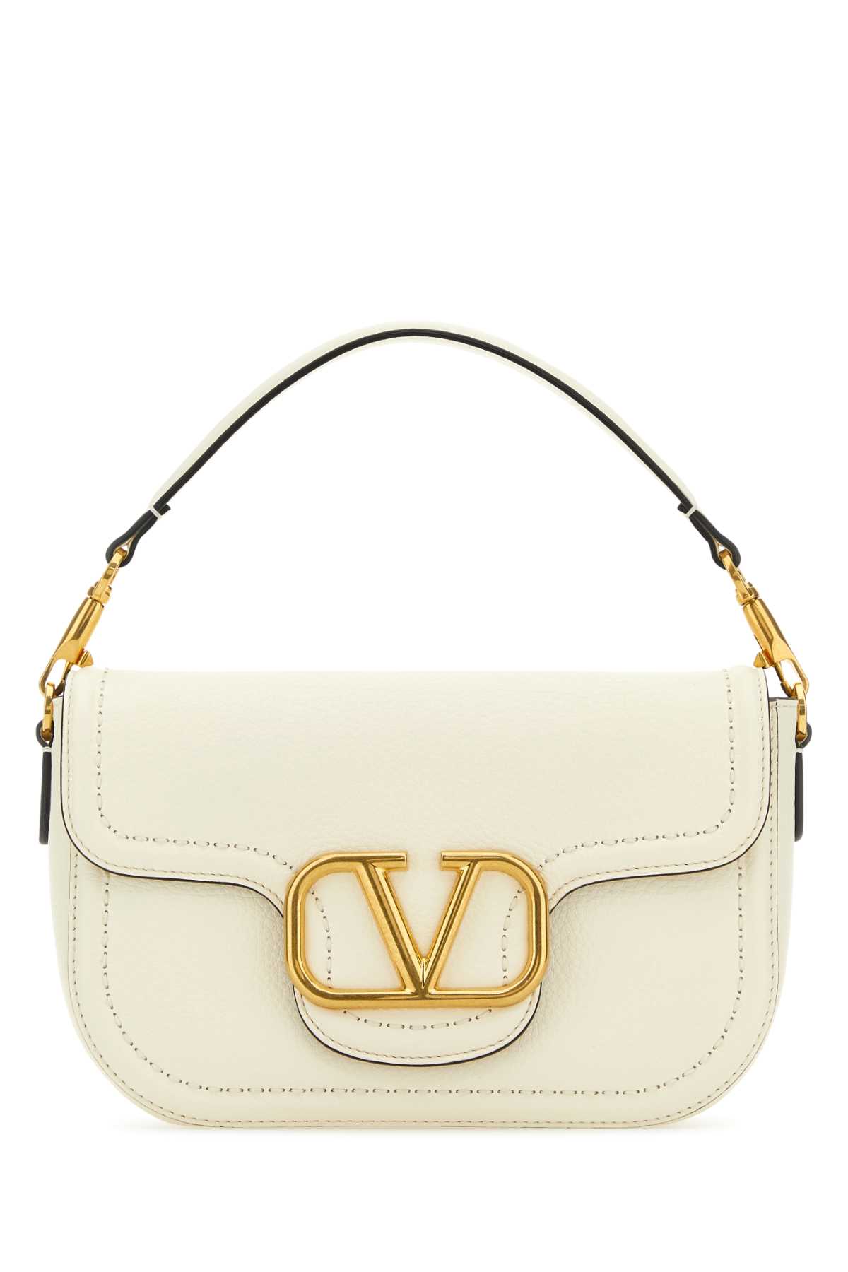 ＊VALENTINO＊ IVORY LEATHER ALLTIME ショルダーバッグ Valentino Garavani Ivory Leather Alltime Shoulder Bag