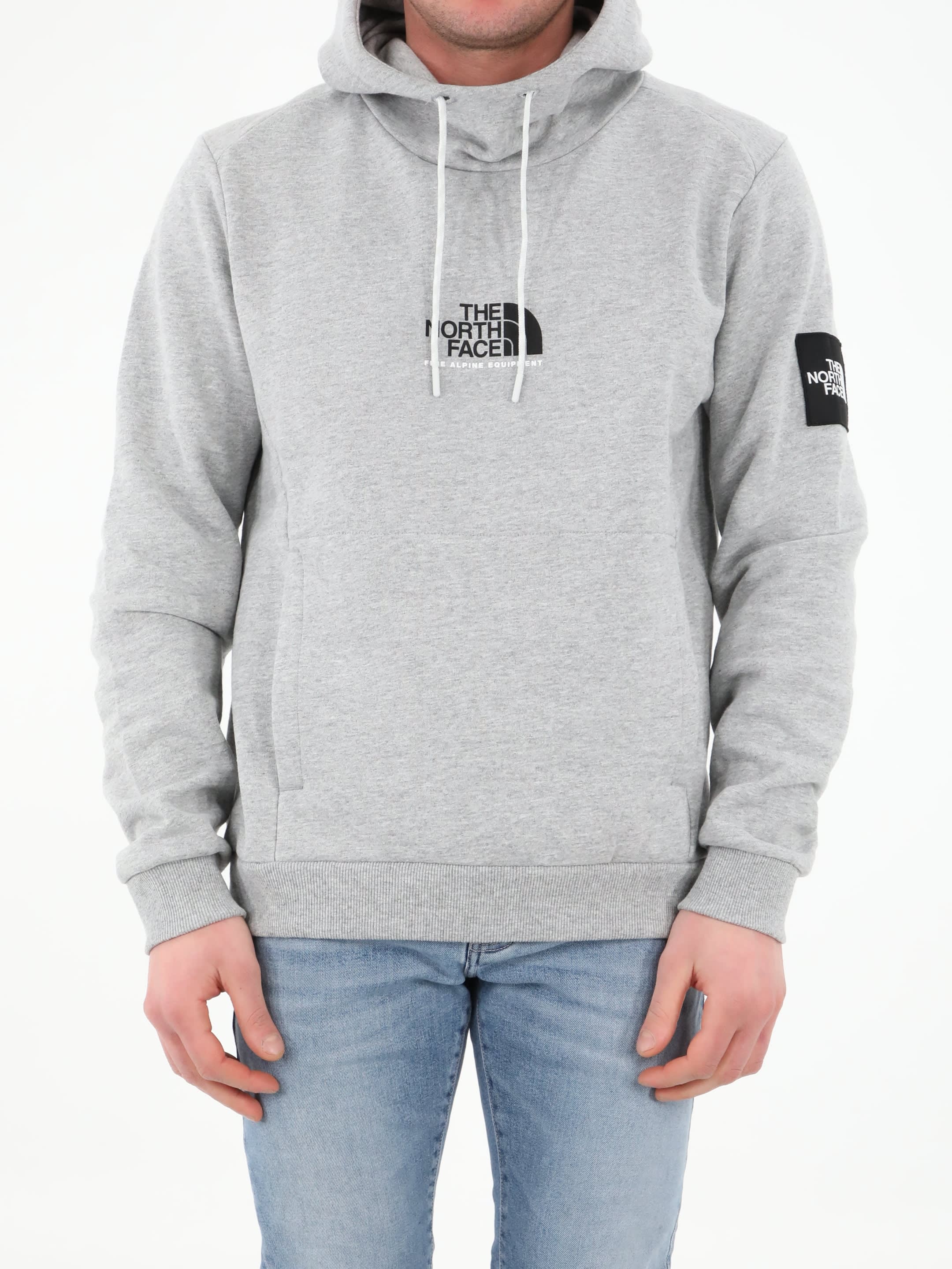 the north face fine alpine hoodie in grey