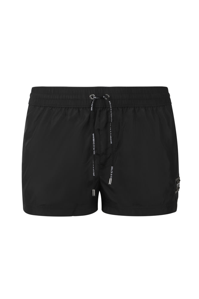 Short jacquard swim trunks with DG Monogram in Black