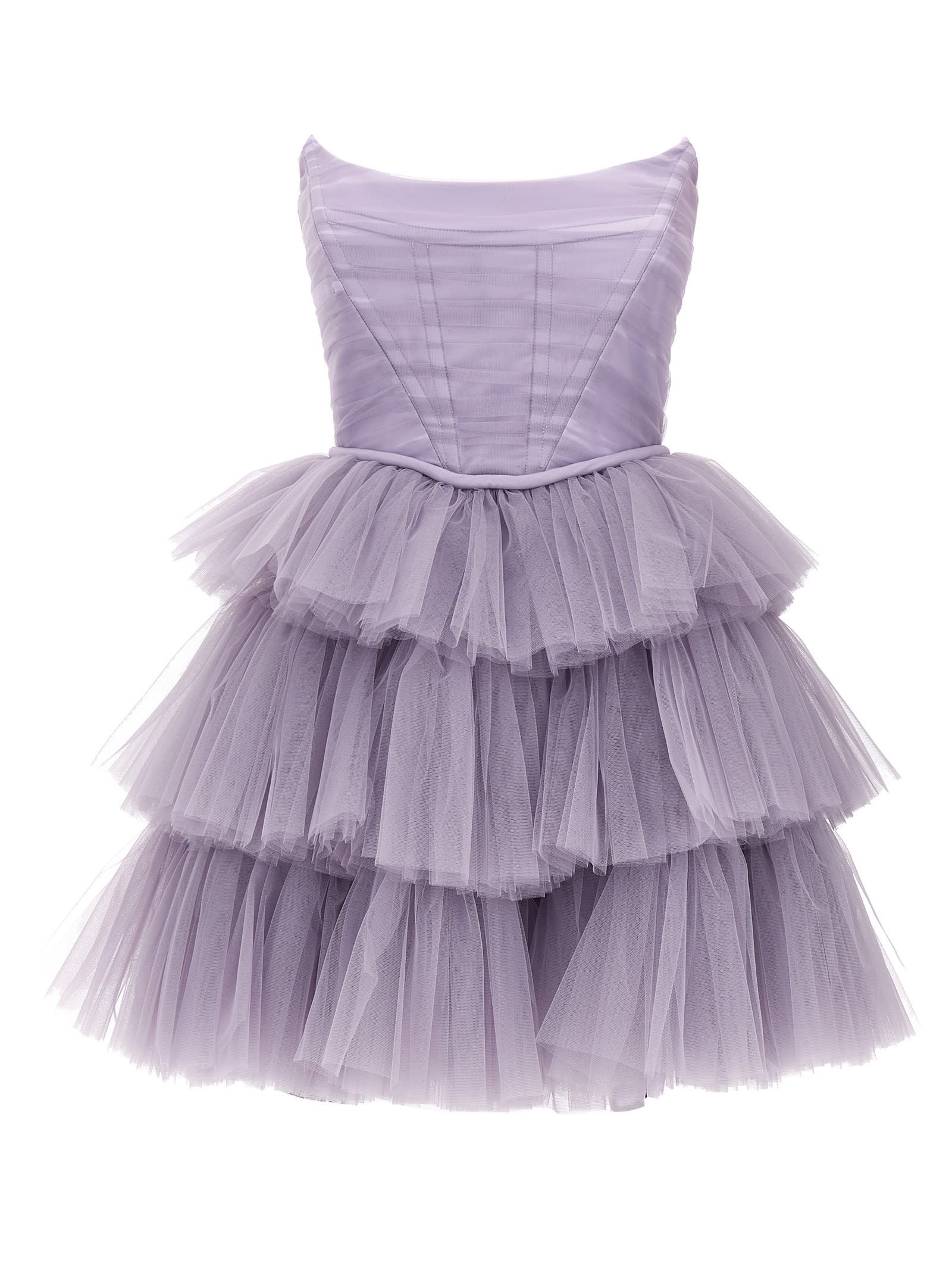 flounced tulle dress