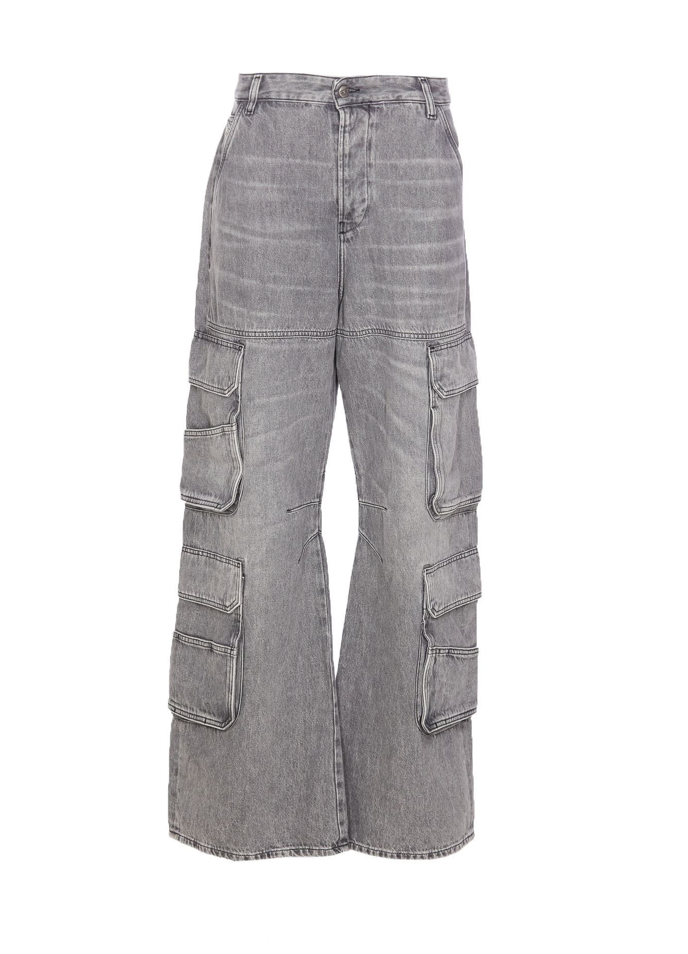 IVE LIZ着用　DIESEL 24ss D-SIRE-CARGO-D 24 Women's Baggy Jeans: Loose fit, Oversized, Low rise Jeans