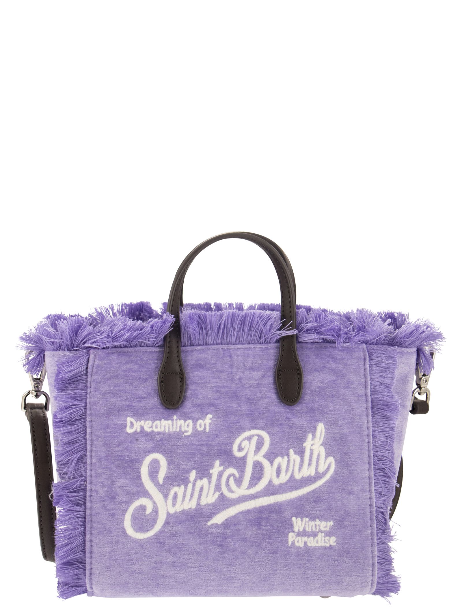 MC2 Saint Barth Kids Logo-Embroidered Velour Tote Bag