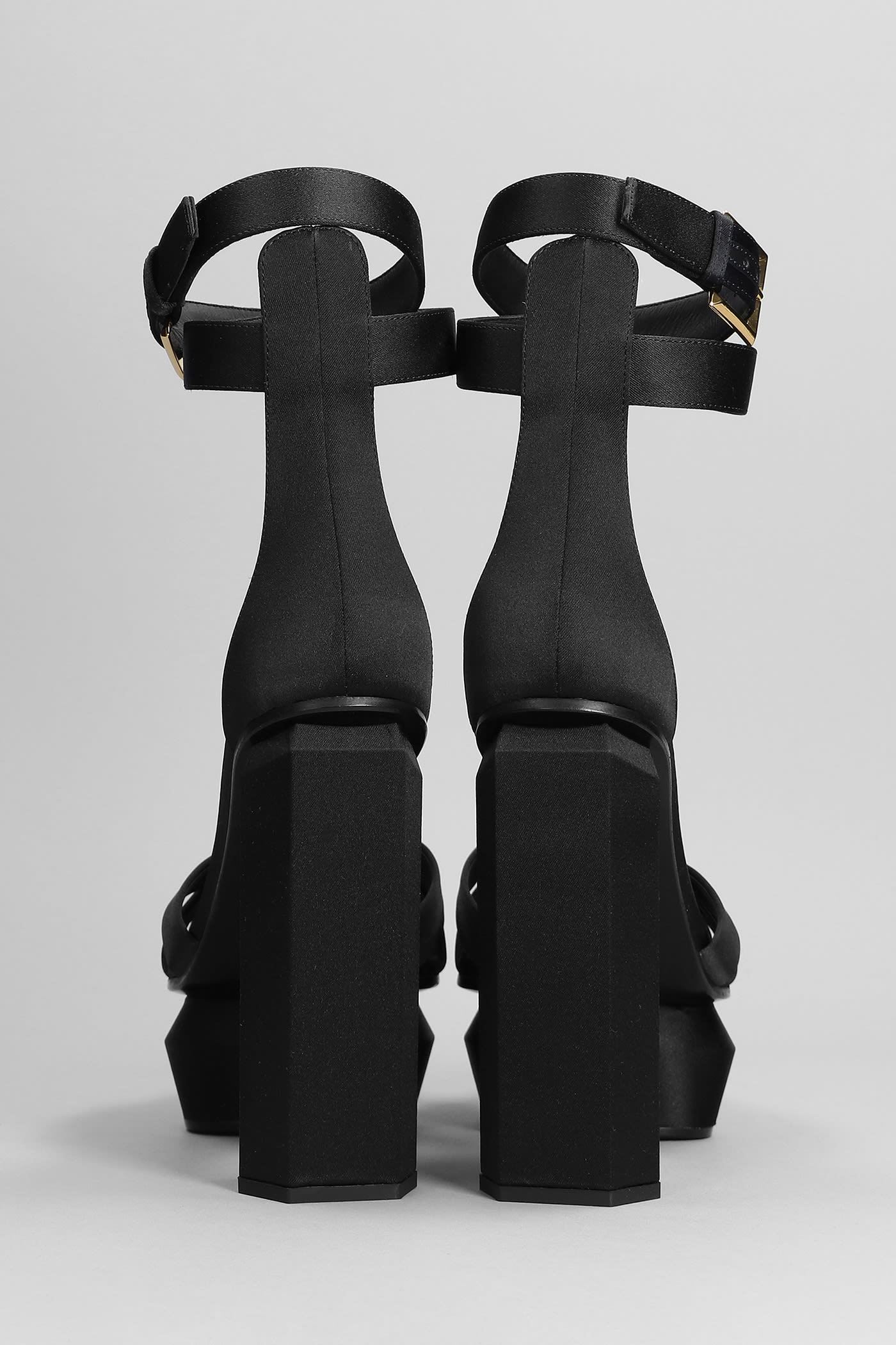 Balmain Ava Sandals In Black Satin | italist