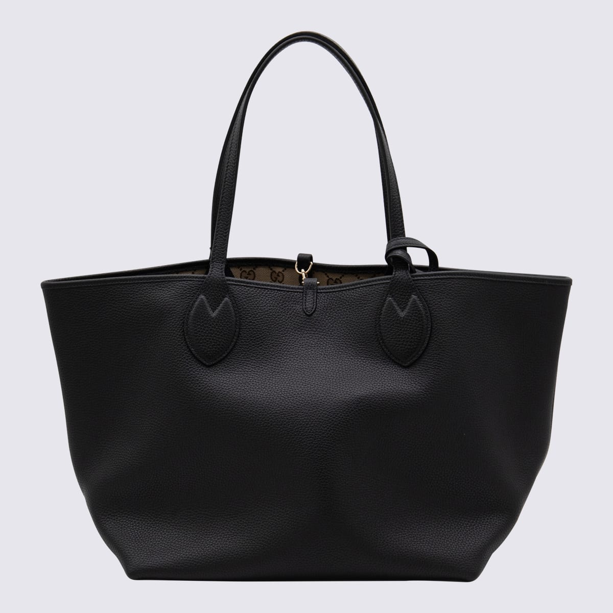 トートバッグ Gucci Black Leather Reversible Shopping Bag Gucci Totissima large reversible tote bag in black leather