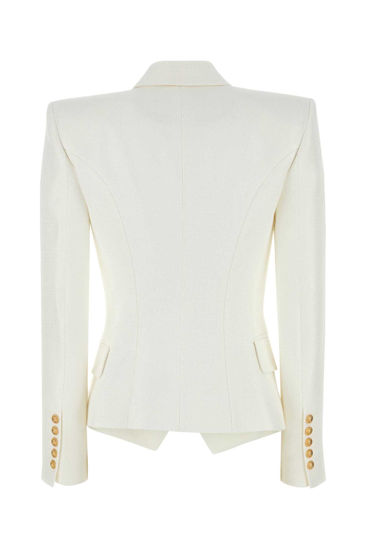 Balmain White Viscose Blend Blazer | italist Balmain White Viscose Blend Blazer | italist