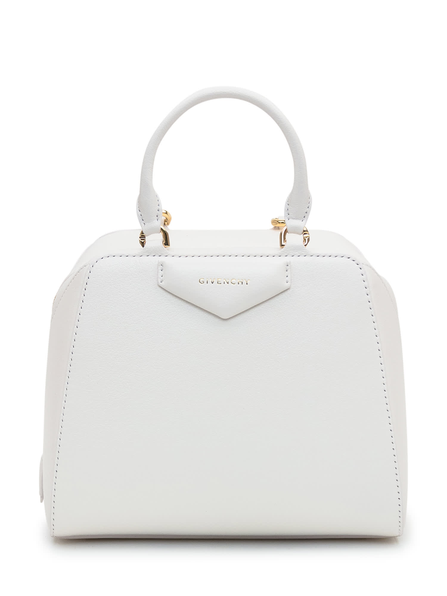 【送料&関税込】Givenchy Ivory Leather Mini Antigona Cube Ha Givenchy Ivory Leather Mini Antigona Cube Handbag | italist