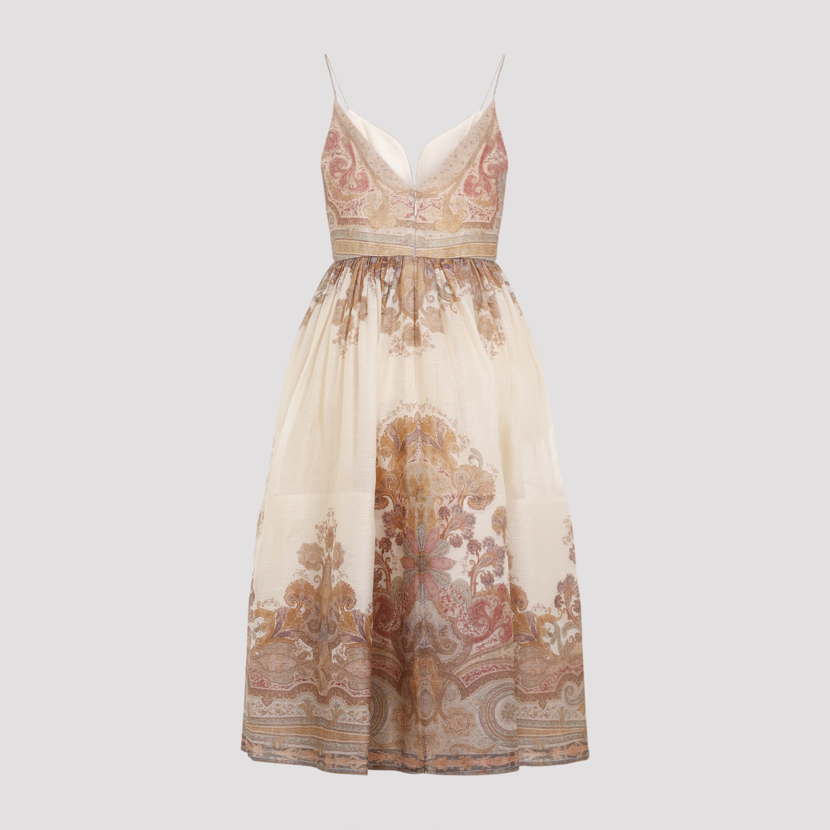 【Zimmermann】ドット柄 リボンディテール リネンミディ☆関税込 Zimmermann - Tiggy Spliced Paisley Bow Midi Dress