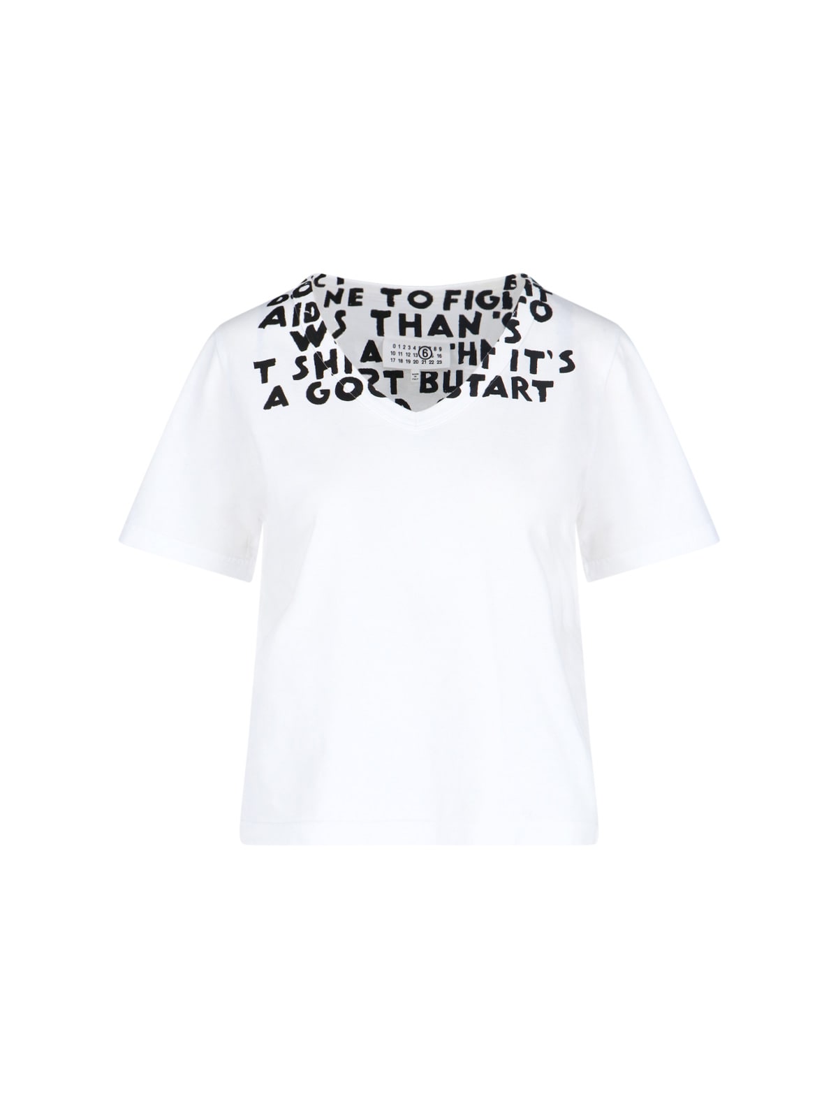 【送料&関税込】MM6 Maison Margiela V-neck T-shirt aids Prog MM6 Maison Margiela V-neck T-shirt 'aids Program' | italist