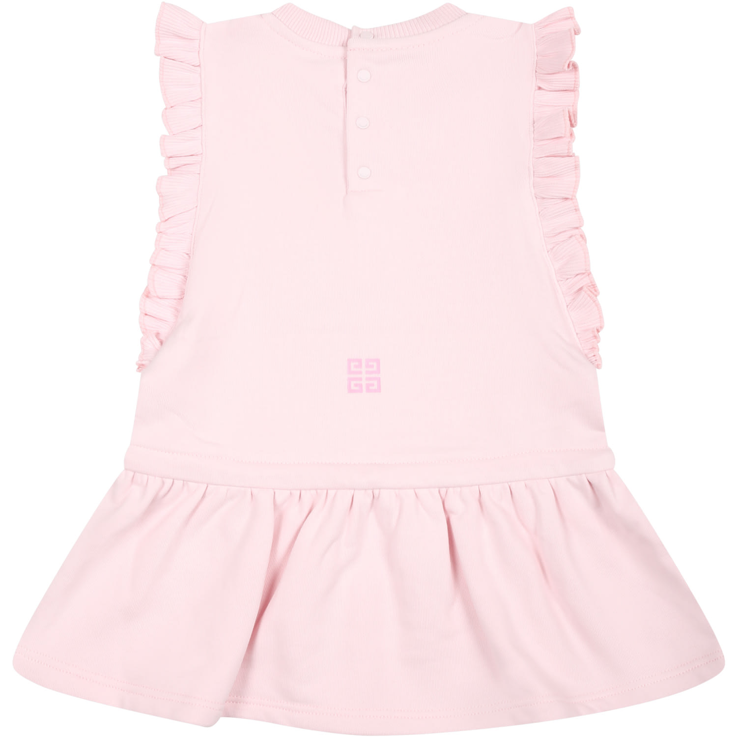 Givenchy Pink Dress For Baby Girl With Logo | italist