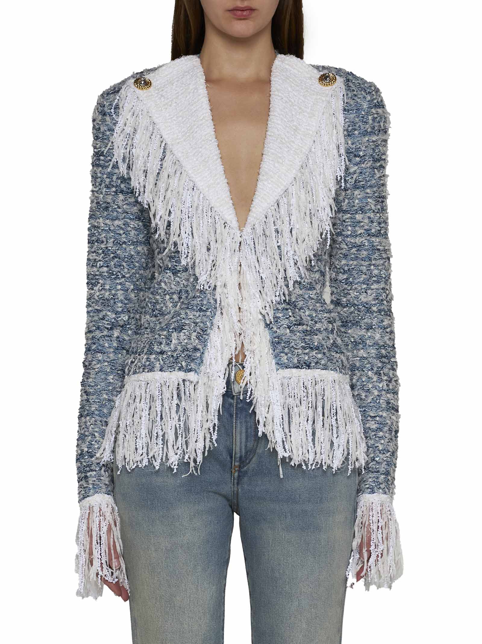 【新品未使用】Fringe tweed Jacket laubeblanc Fringe tweed Jacket – L'AUBE BLANC