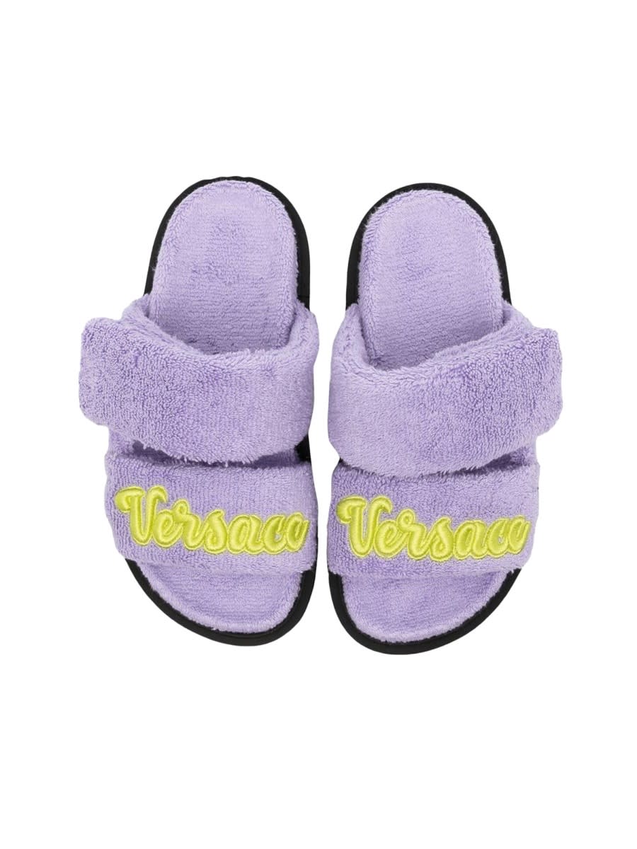 シューズ・サンダルその他 VERSACE Terry slippers Versace Terry Slipper And Embroidery | italist