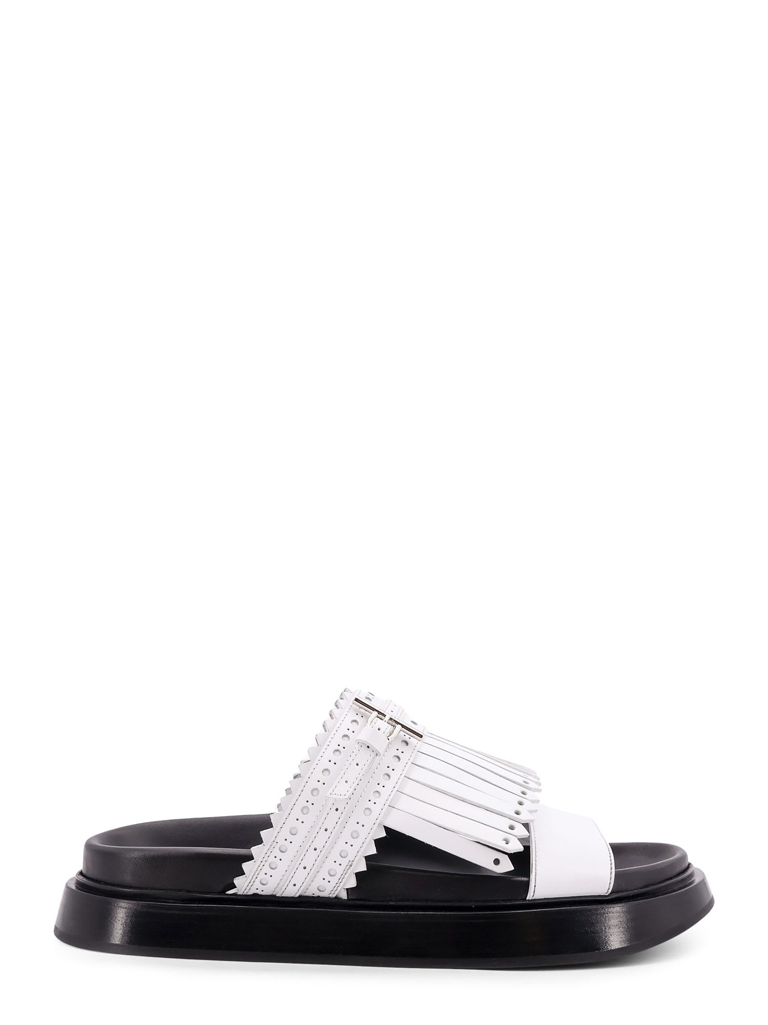 【ALEXANDER MCQUEEN】 Leather sandals with fringe Alexander McQueen Leather Sandals With Leather Fringe