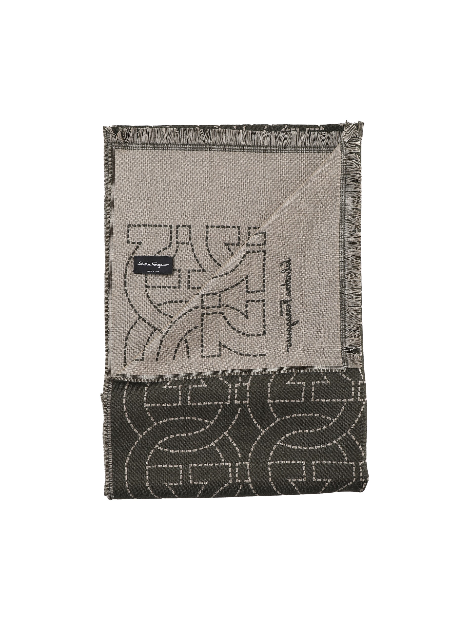 スカーフ FERRAGAMO FW25 GANCINI SCARF (736640 327955015) Ferragamo Gancini scarf for Women - Black in UAE | Level Shoes