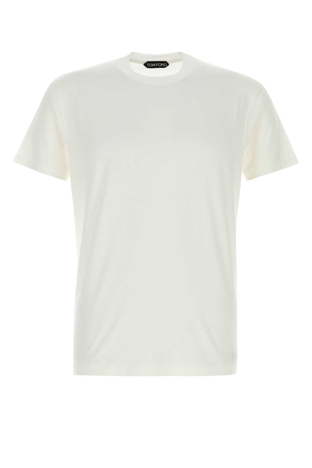 Tシャツ・カットソー TOM FORD WHITE LYOCELL BLEND T-SHIRT Tom Ford Lyocell Blend T Shirt In White - 14% Off | Editorialist