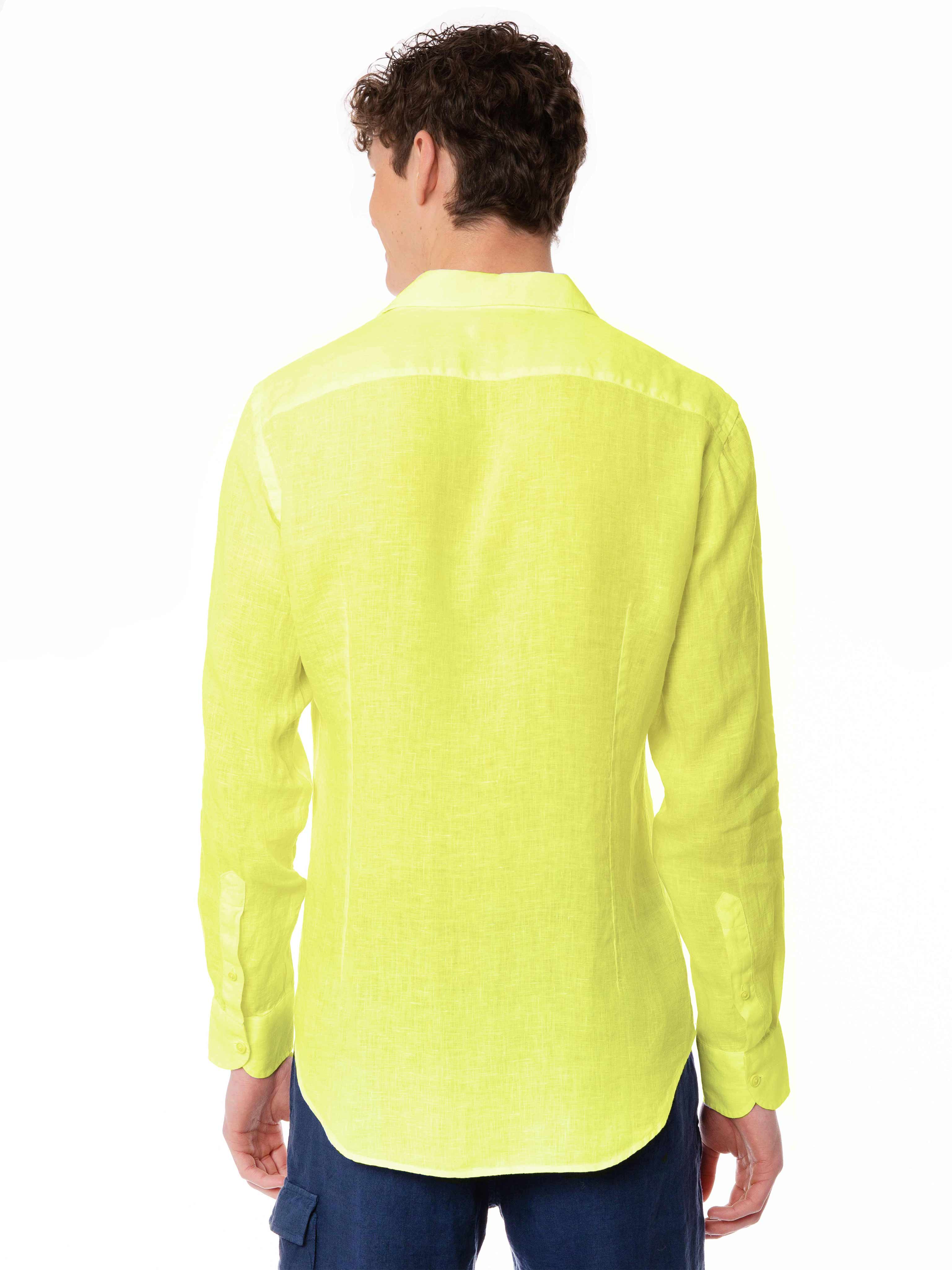 MC2 Saint Barth Man Yellow Linen Pamplona Shirt | italist
