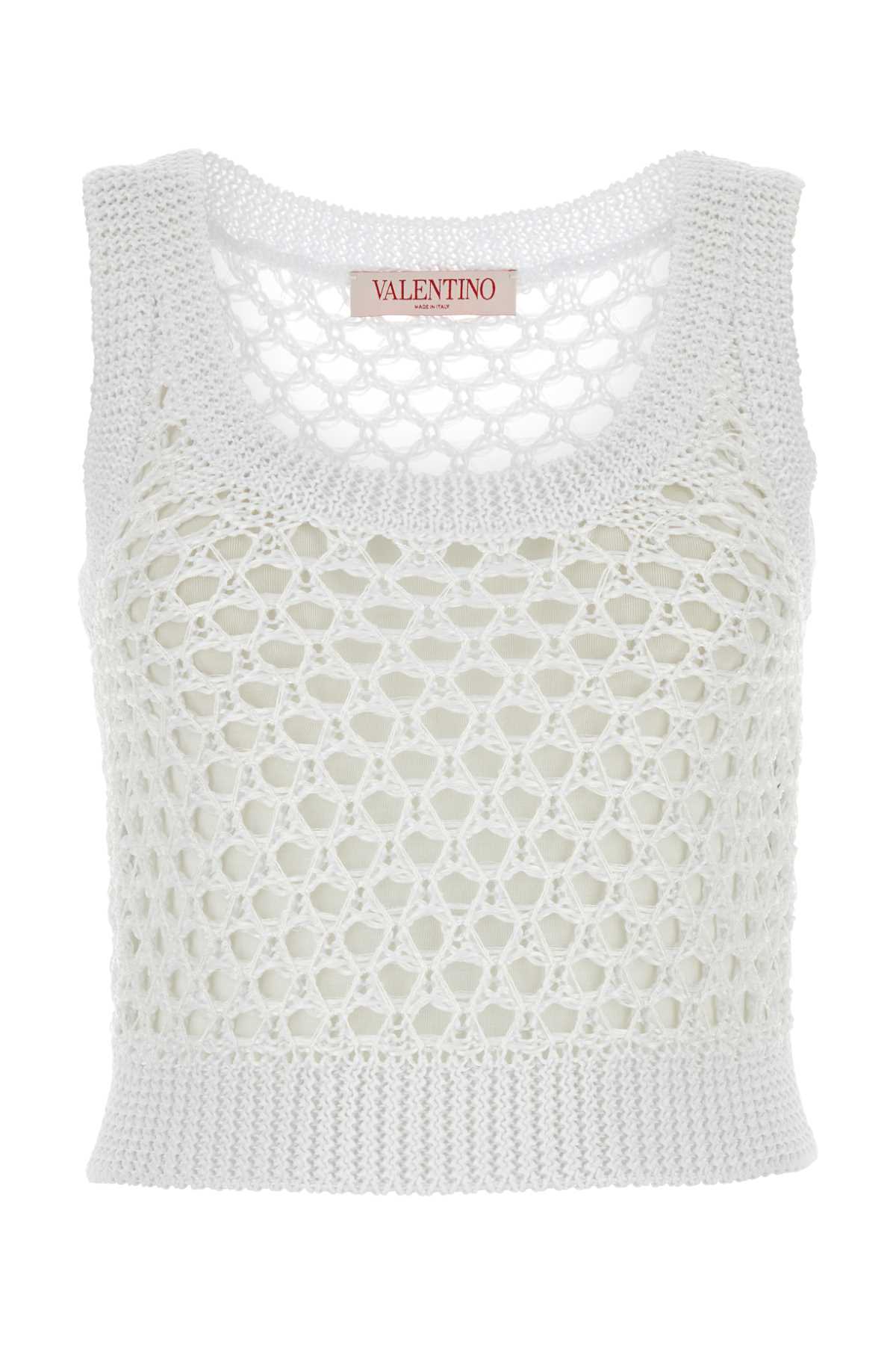 Tシャツ・カットソー VALENTINO WHITE MESH VALENTINO GARAVANI ESCAPE CROP-TOP White Mesh Valentino Garavani Escape Crop-top | italist