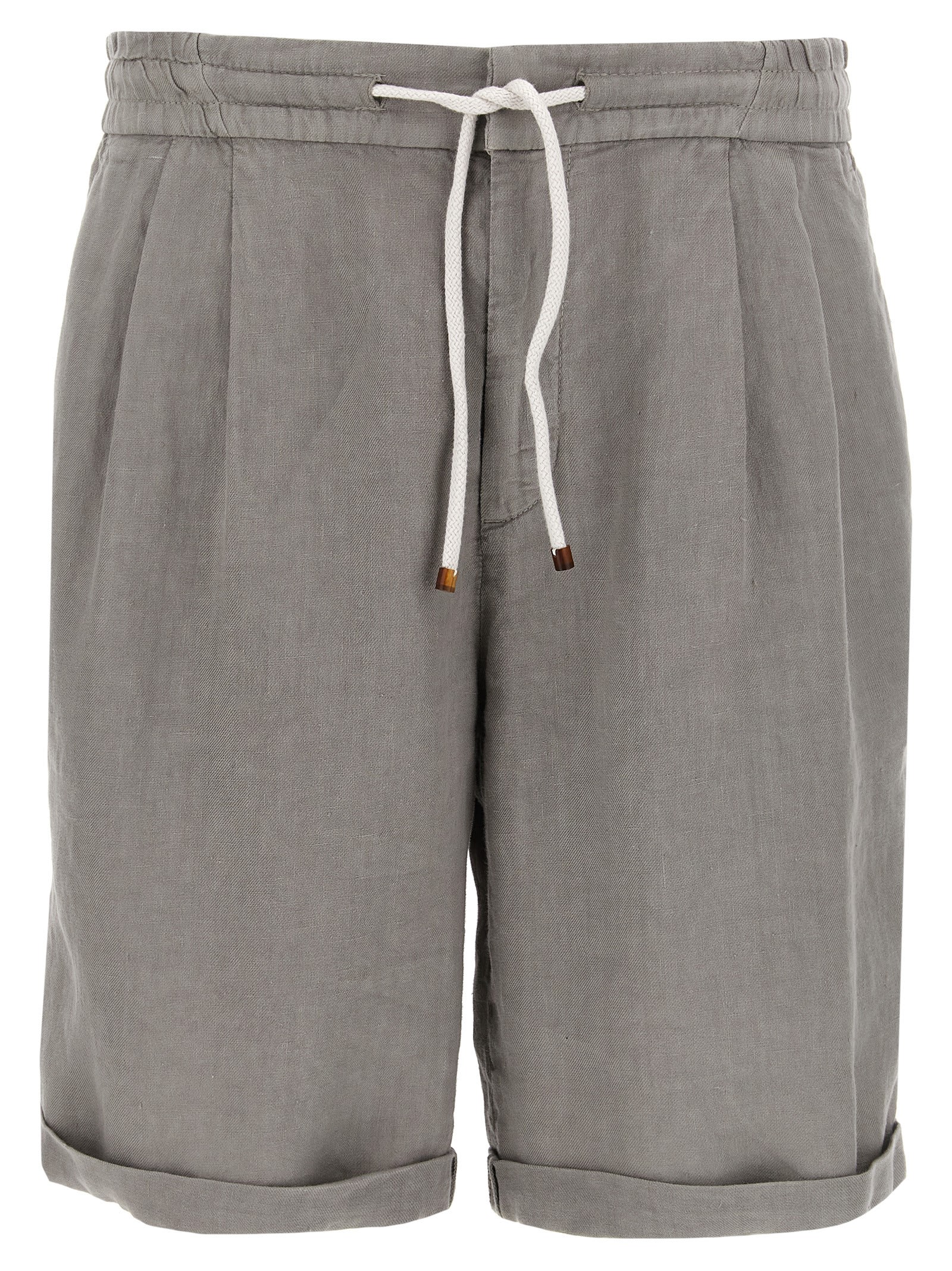 【関税込み】BRUNELLO CUCINELLI Linen cotton shorts Brunello Cucinelli Linen shorts with back pockets and belt
