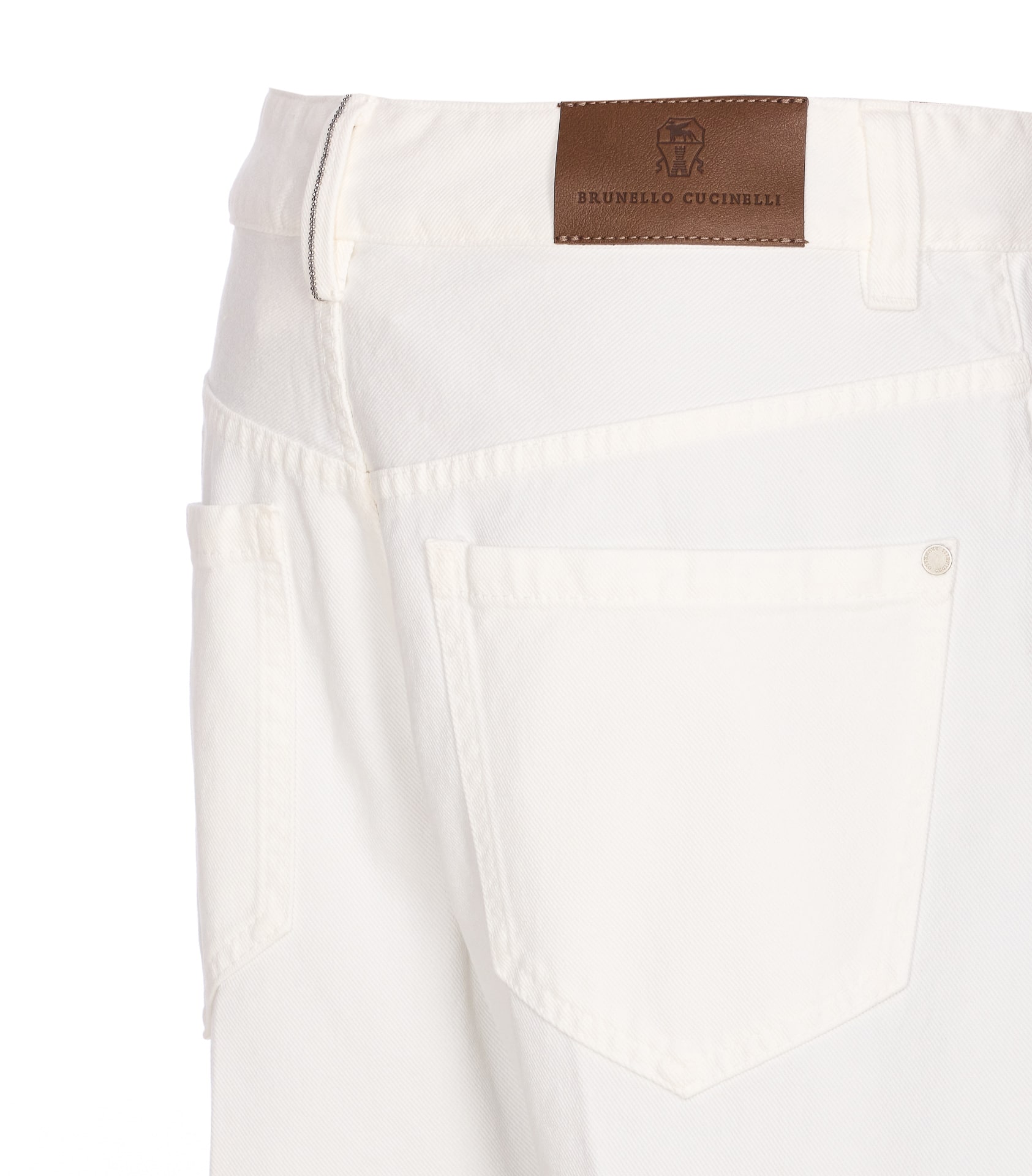 パンツ BRUNELLO CUCINELLI CONTEMPORARY SQUARE DENIM PANTS WITH JEWE Contemporary square trousers for Woman in Denim | Brunello