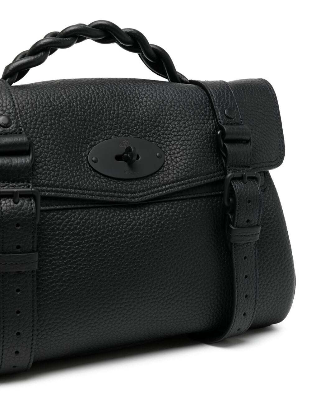 【送料&関税込】Alexa Heavy Black Leather Handbag Mulberry W Mulberry | Oversized Alexa | Black Heavy Grain | Women