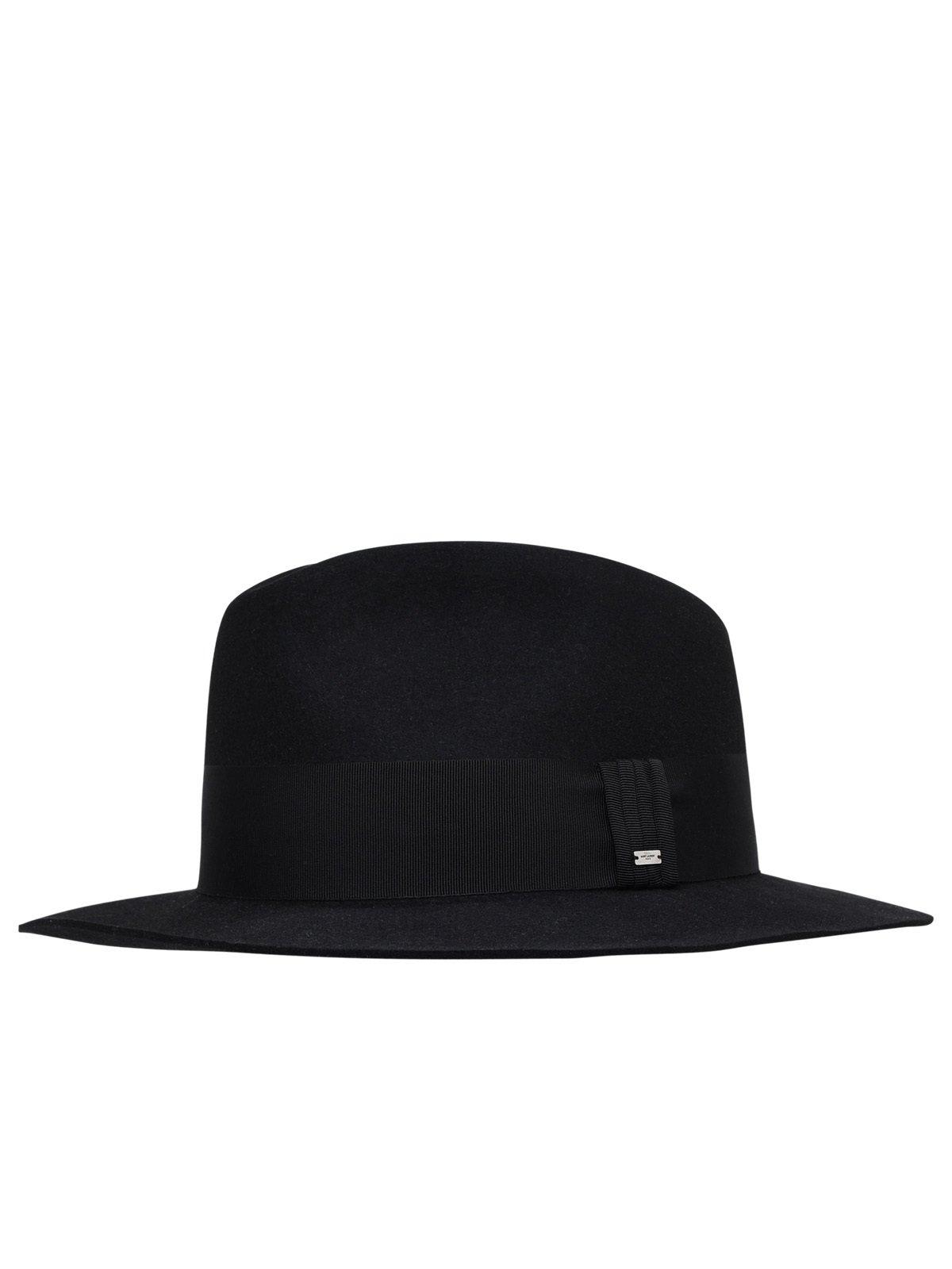 Saint Laurent Logo Plaaque Fedora Hat italist