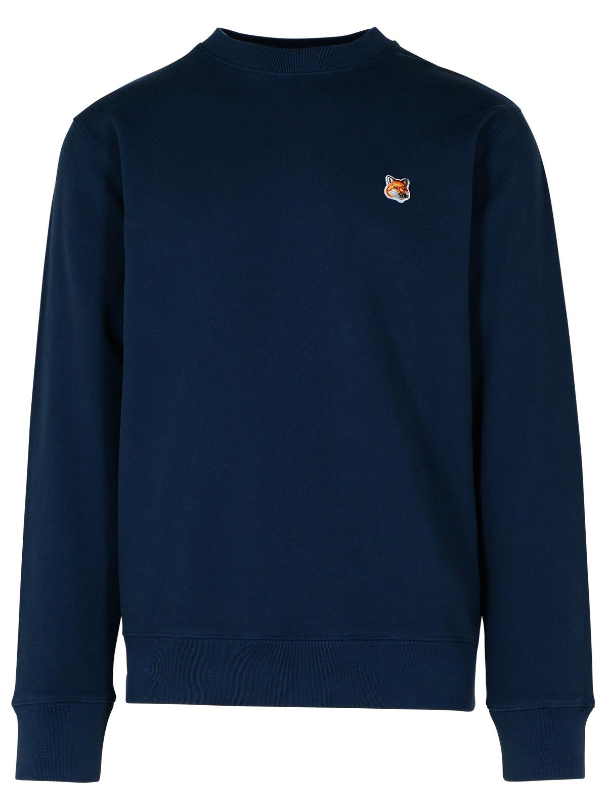 【送料&関税込】Maison KitsunAC Dark Blue Cotton Sweatshirt Maison Kitsuné Navy Cotton Sweatshirt | italist