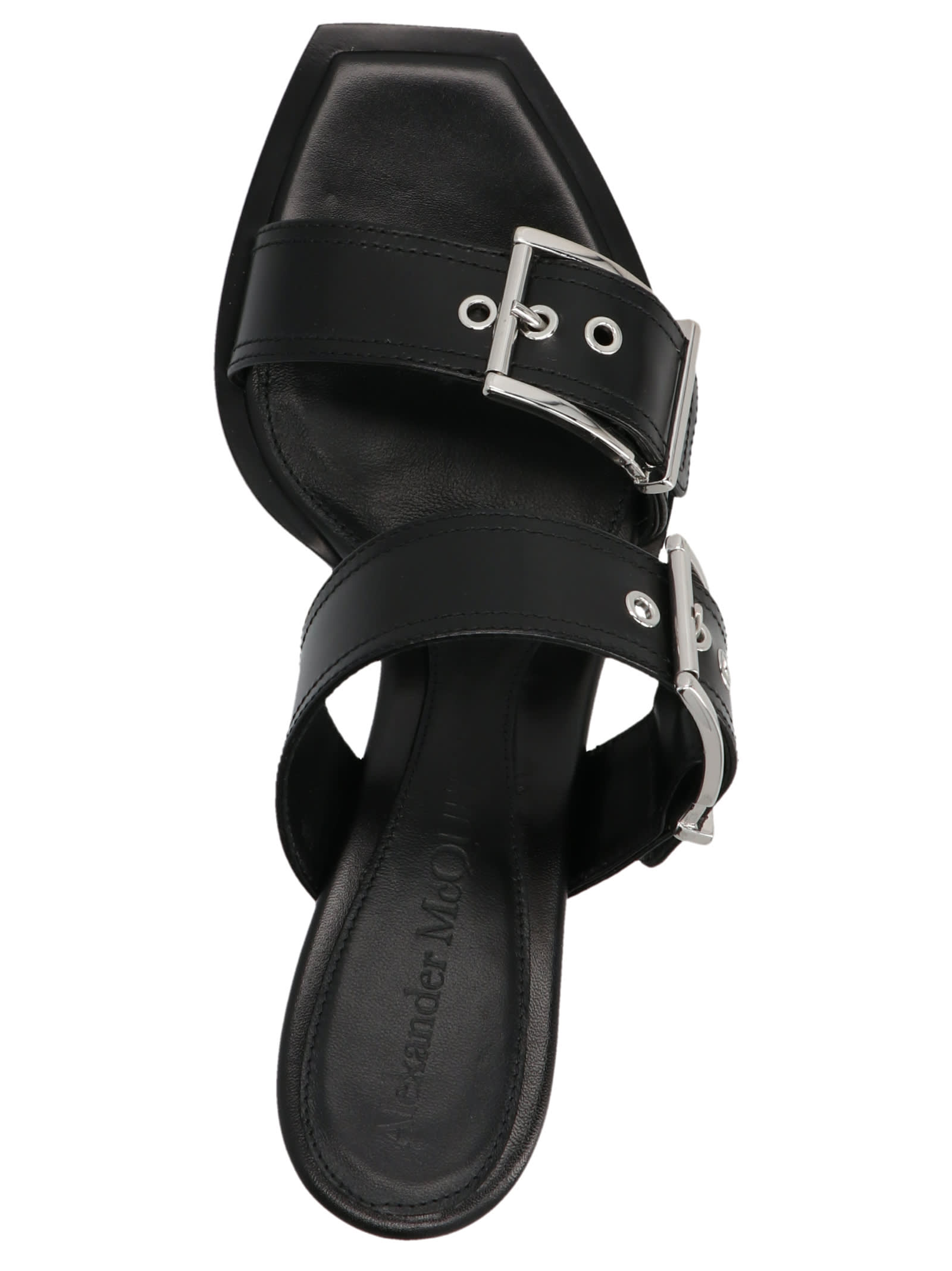 MCQUEEN 'Punk’ sandals Punk Sandals - Alexander Mcqueen - Leather - Black/Silver