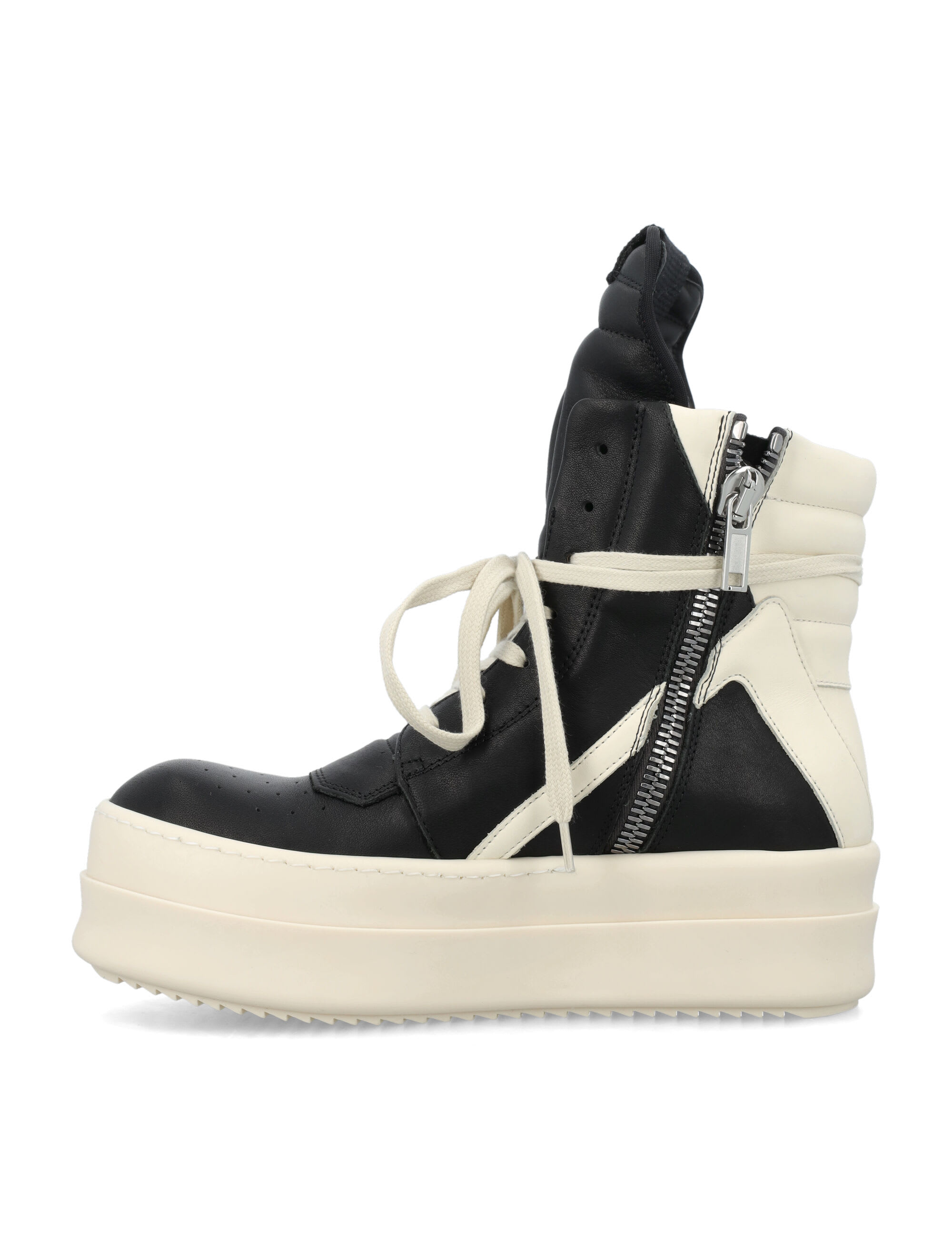 Rick Owens Geobasket Mega Bumper スニーカー Rick Owens Leather Mega Bumper Geobasket in black | SVD USA