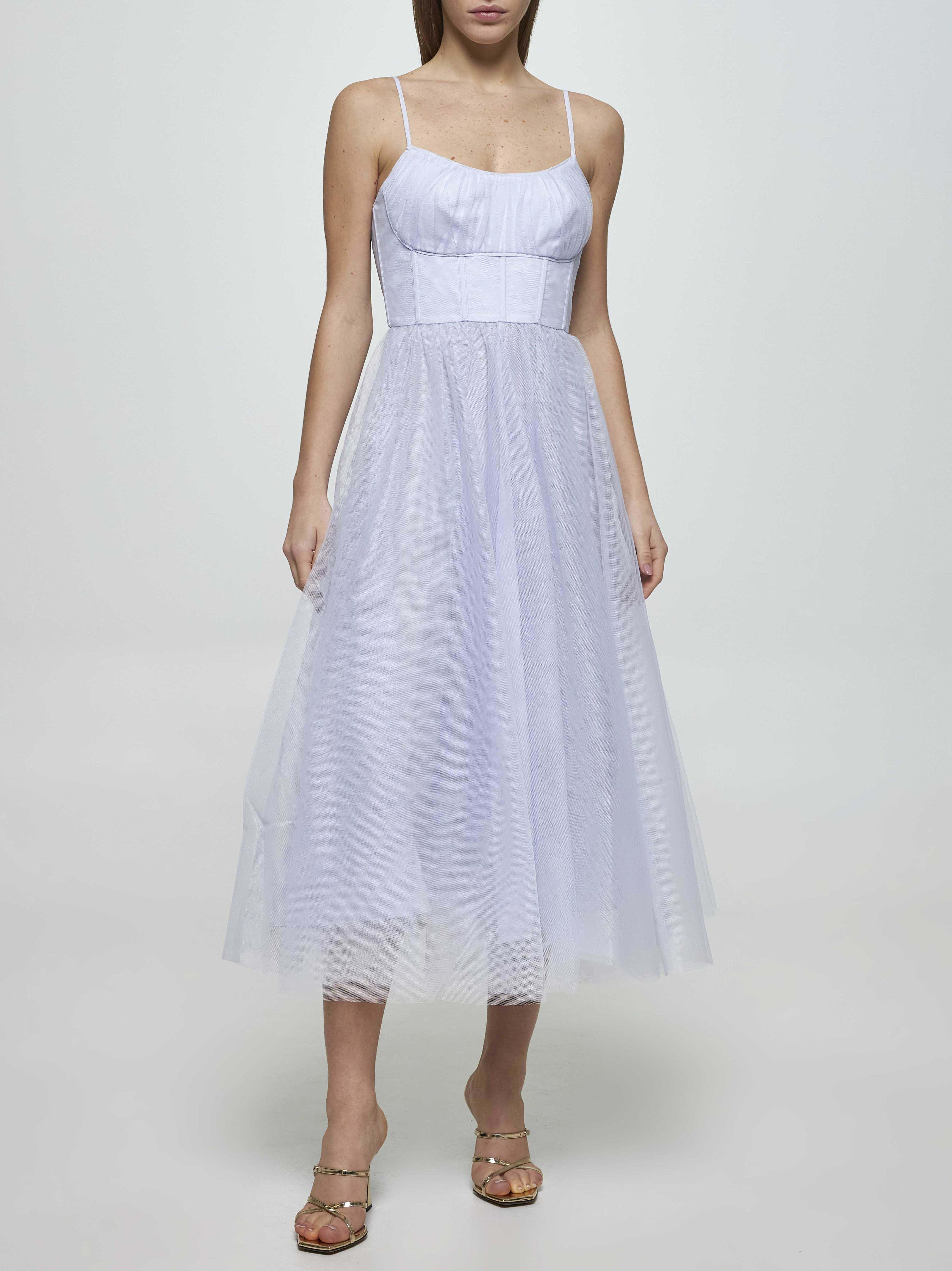 【送料&関税込】Zimmermann Light Blue Tulle Midi Dress Tulle Corset Midi Dress Light Blue Online | Zimmermann