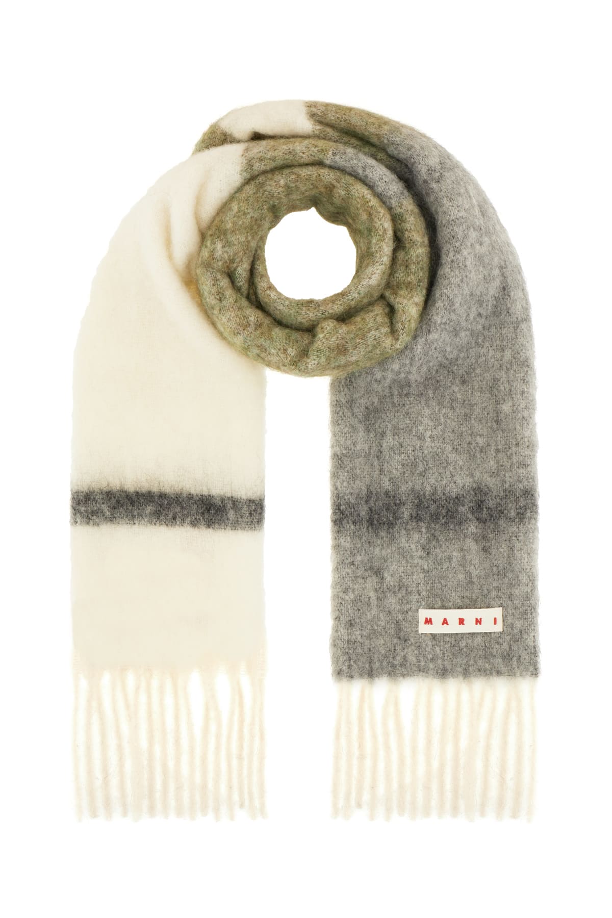 スカーフ Marni Striped alpaca scarf Red & Blue Striped Alpaca Scarf by Marni on Sale