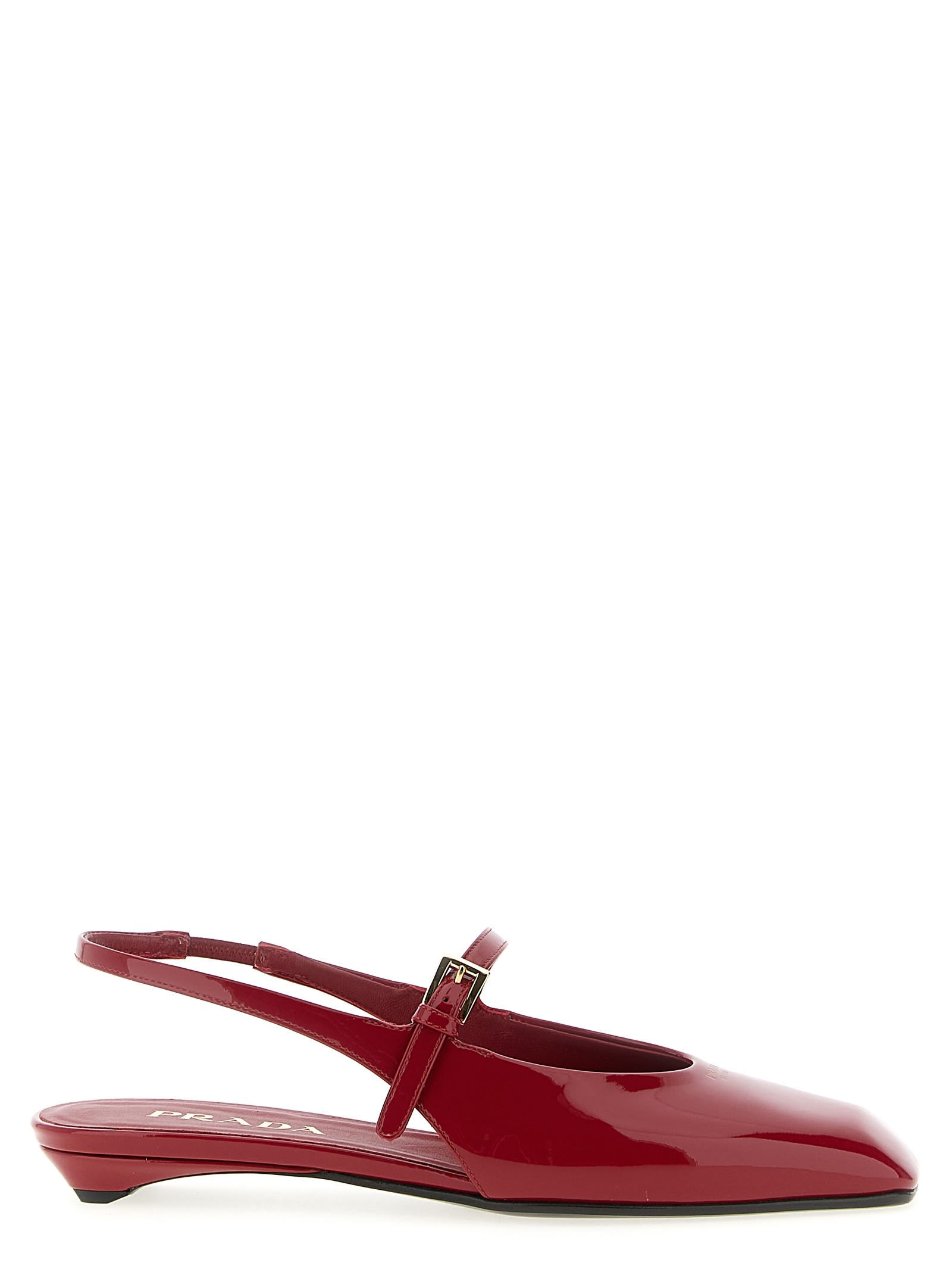 Prada Patent Leather Slingback フラットシューズ 通販 | italist