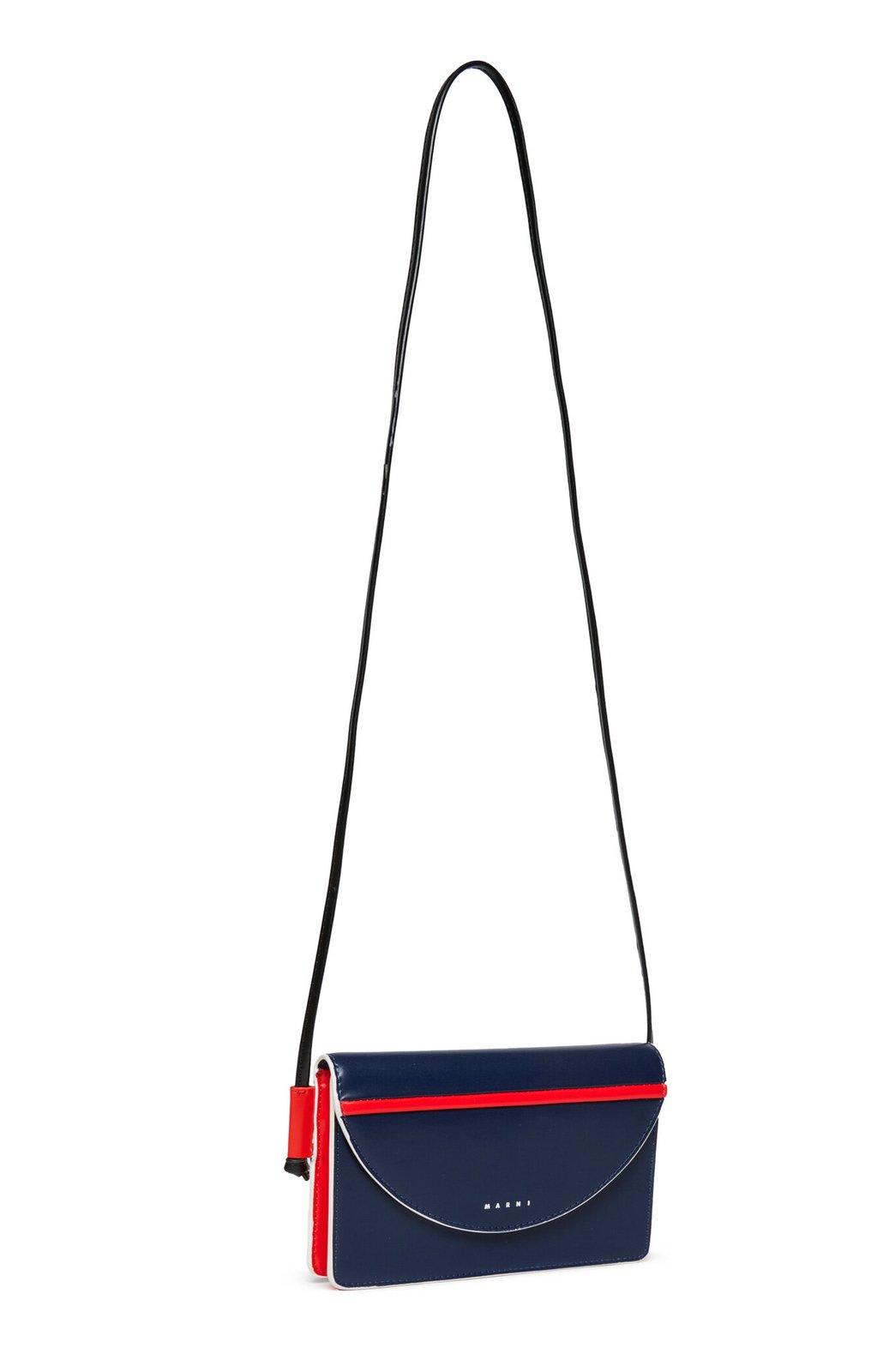 Marni Logo Printed Foldover Top Shoulder Bag | italist