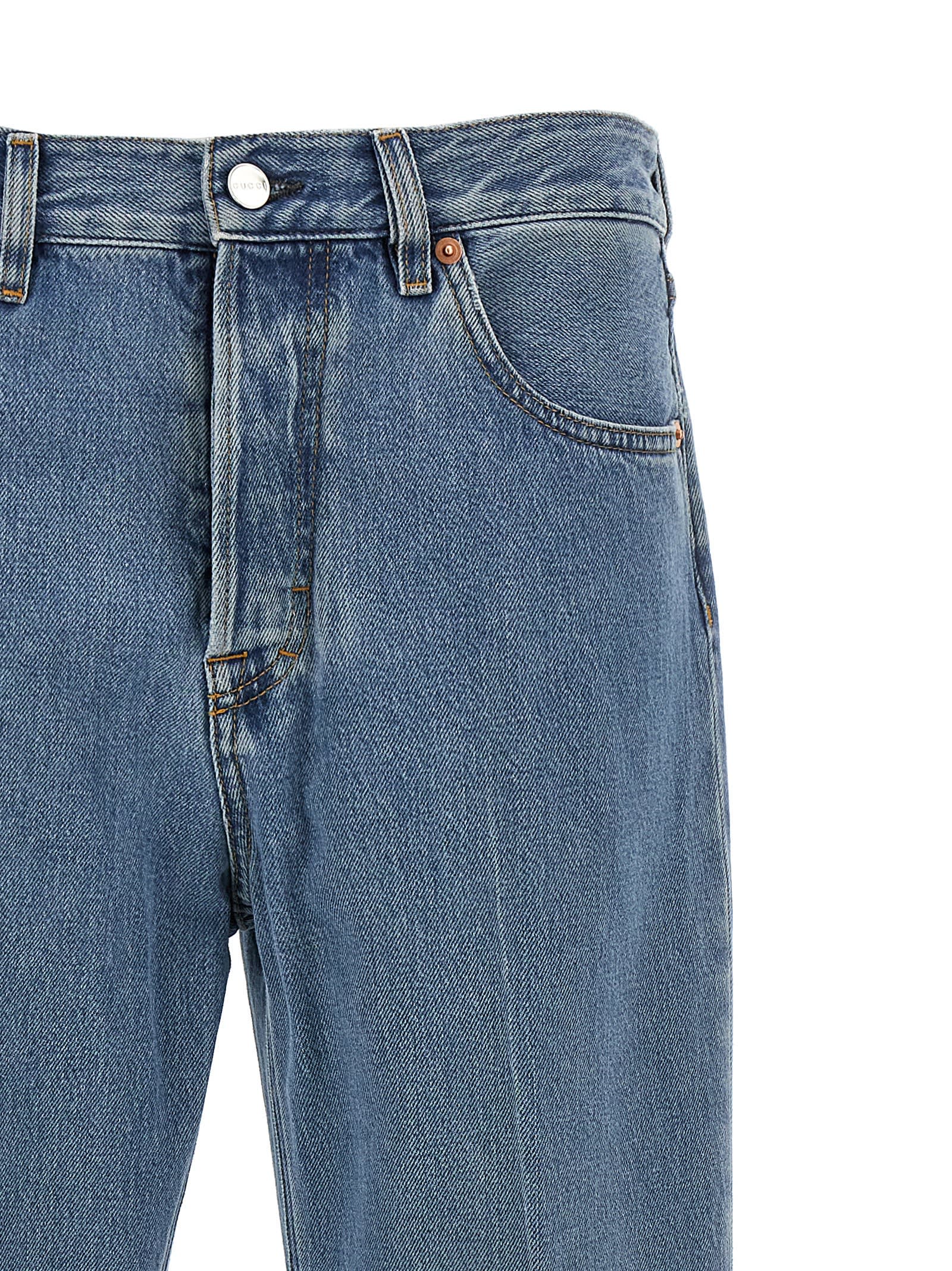【関税&送料込】Gucci Cotton Jeans With Gucci Rosso Ancora N Gucci Jeans | italist