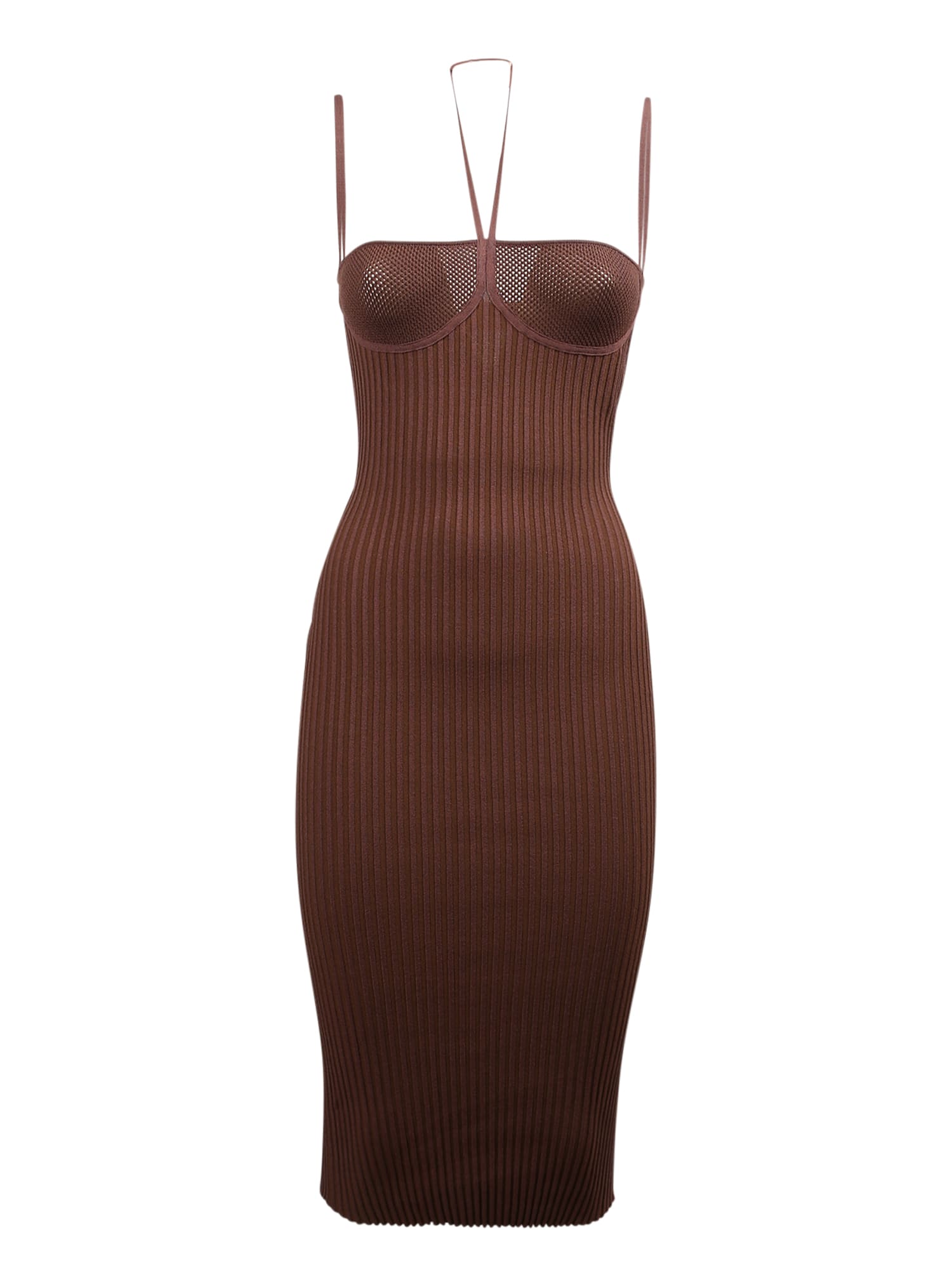 ribbed knit midi dress