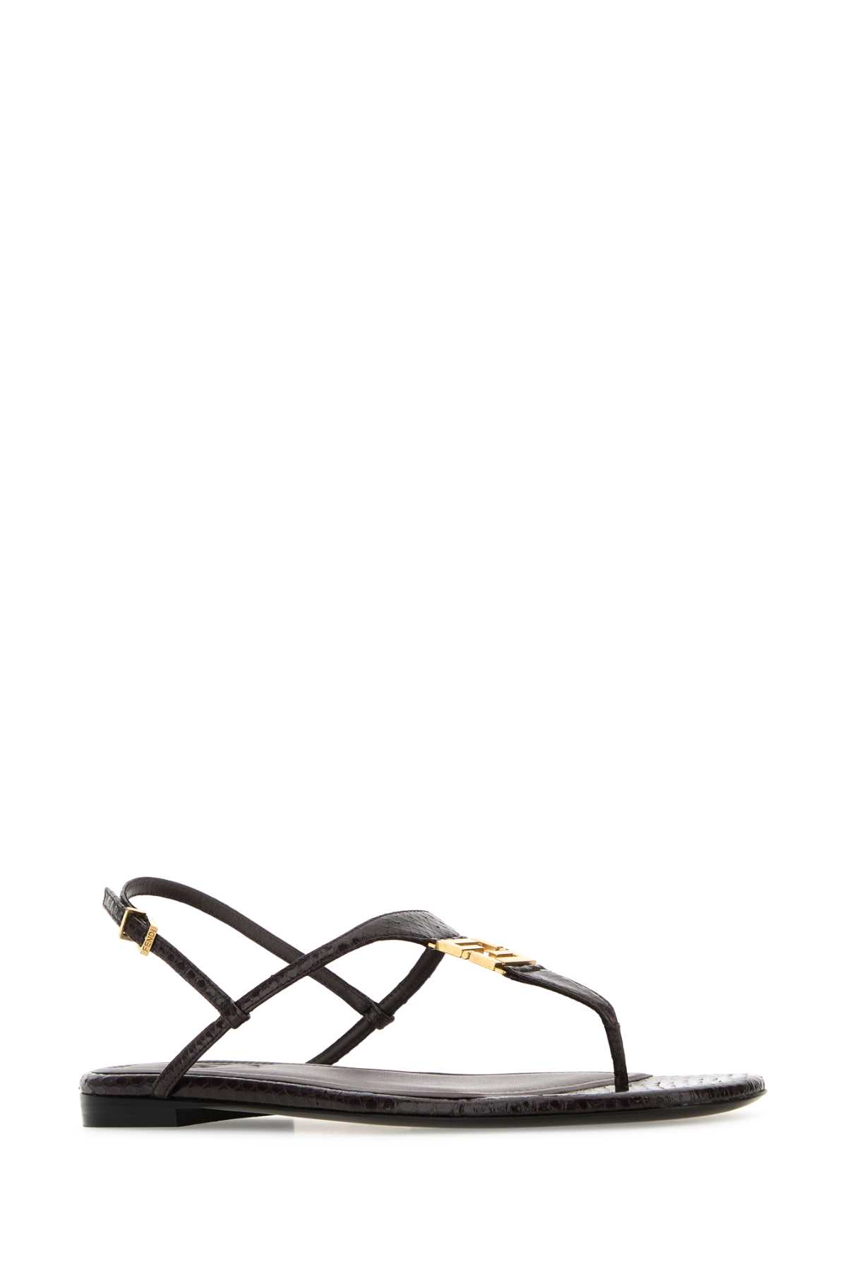 サンダル・ミュール Fendi Chocolate Leather Fold Thong Sandals Fendi Chocolate Leather Fold Thong Sandals | italist, ALWAYS