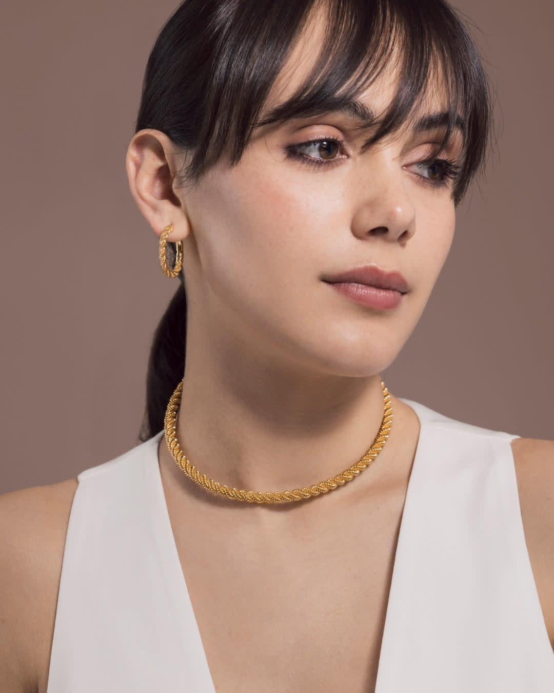 ネックレス・ペンダント Federica Tosi Sculptural Gold Choker With Polished Finish Federica Tosi gold-plated choker | Eraldo.com TD