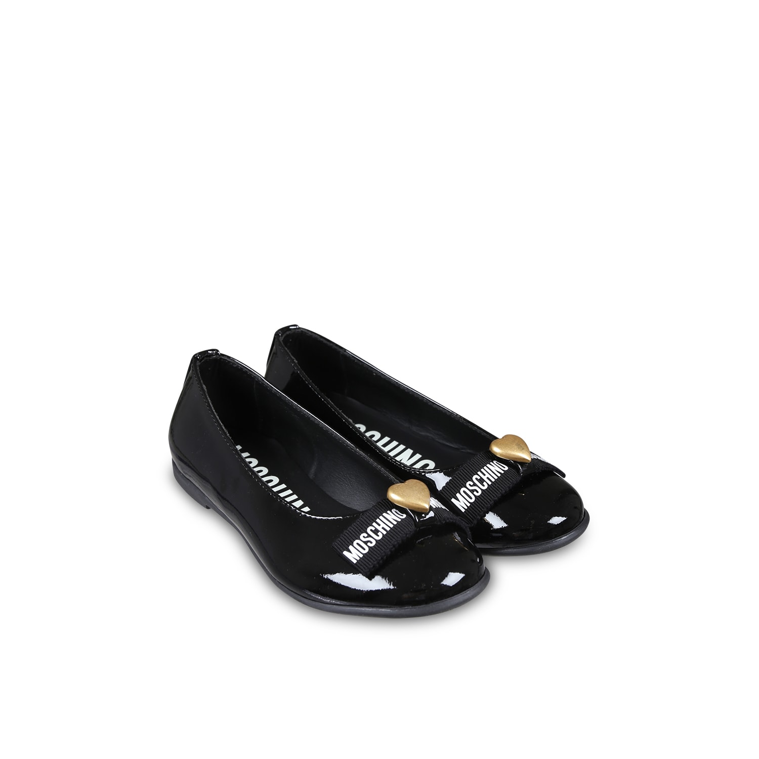 フラットシューズ LOVE MOSCHINO Woman Ballet flats Black 1 JA11061G0LIE3 00A Moschino Black Ballet Flats For Girl With Heart | italist