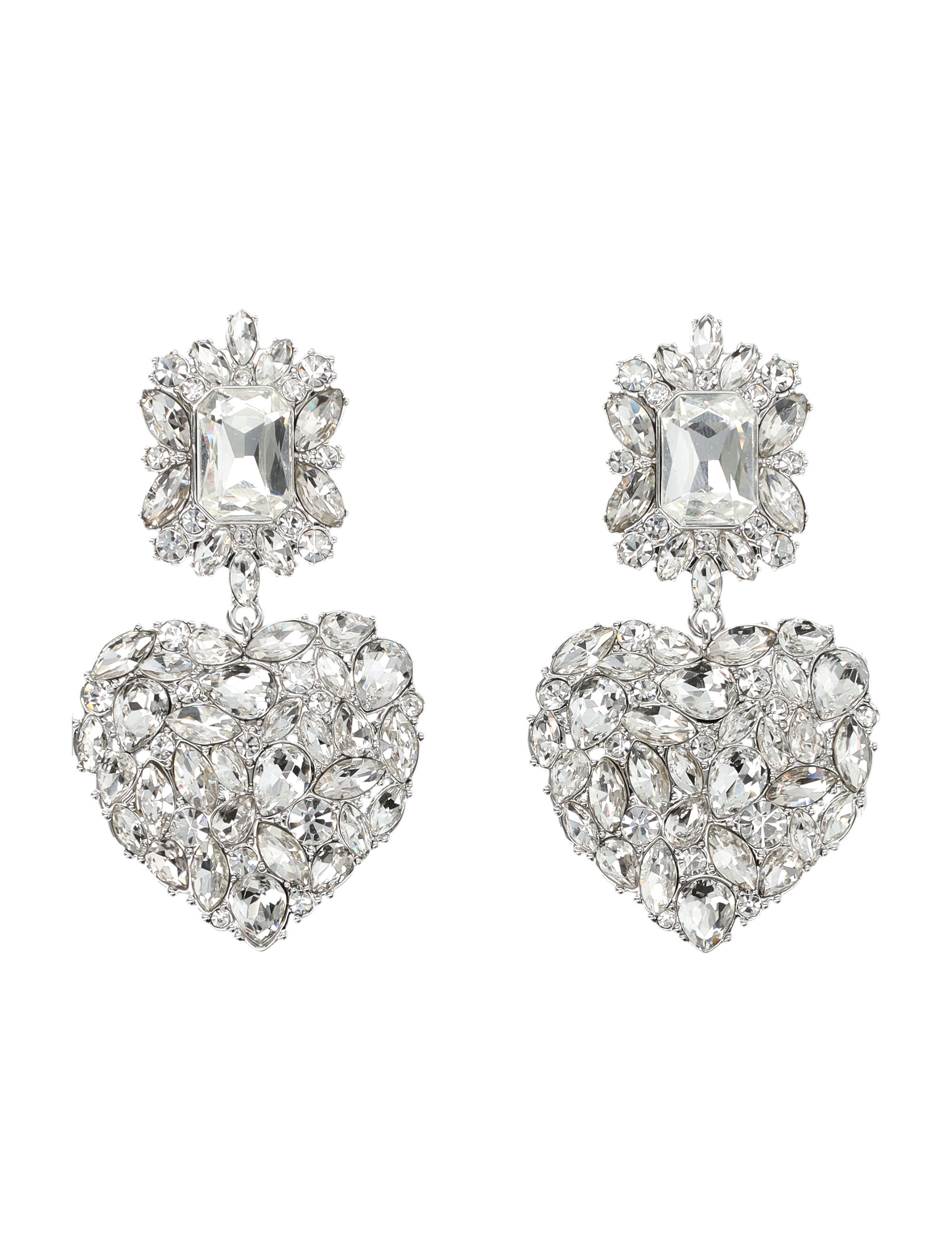 【送料&関税込】self-portrait Crystal Heart Tiered Earrings self-portrait Crystal Heart Tiered Earrings | italist