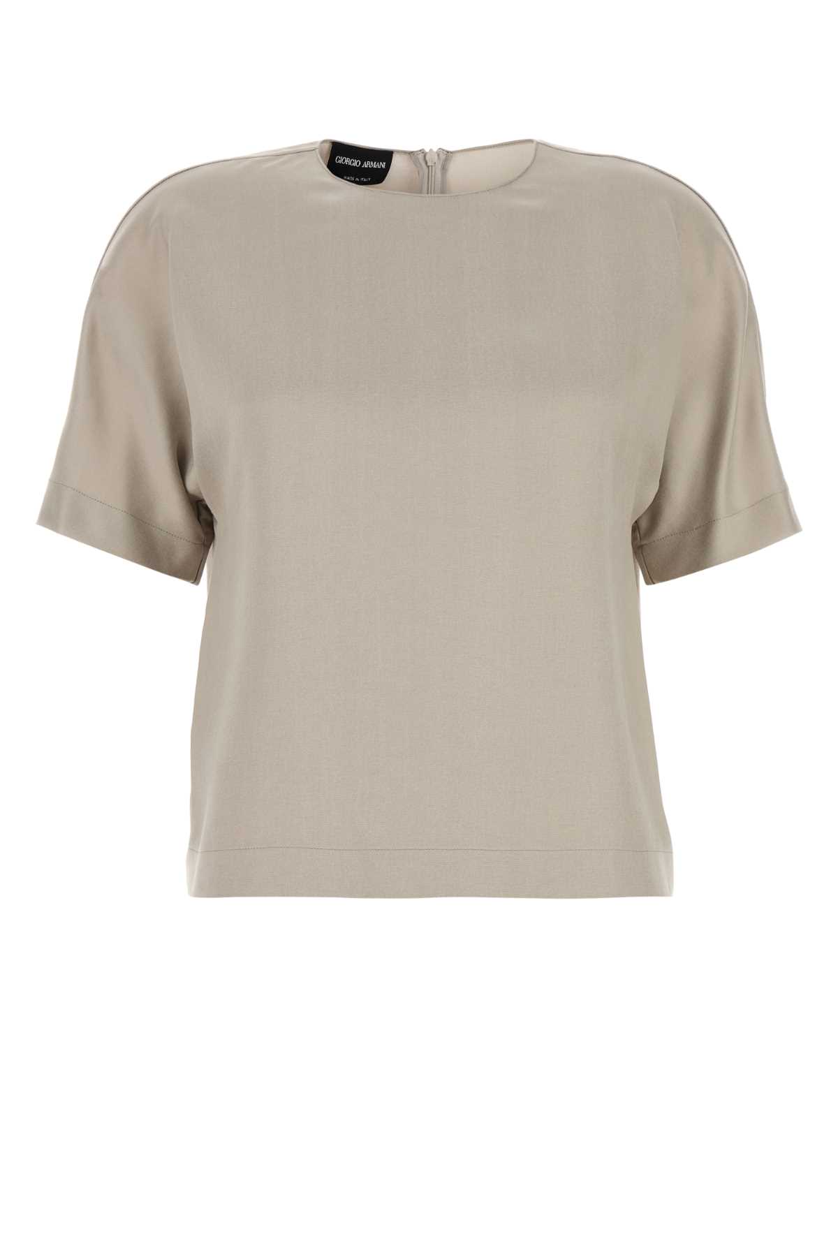 Tシャツ・カットソー GIORGIO ARMANI Dove grey satin t-shirt Giorgio Armani Dove Grey Satin T-shirt | italist