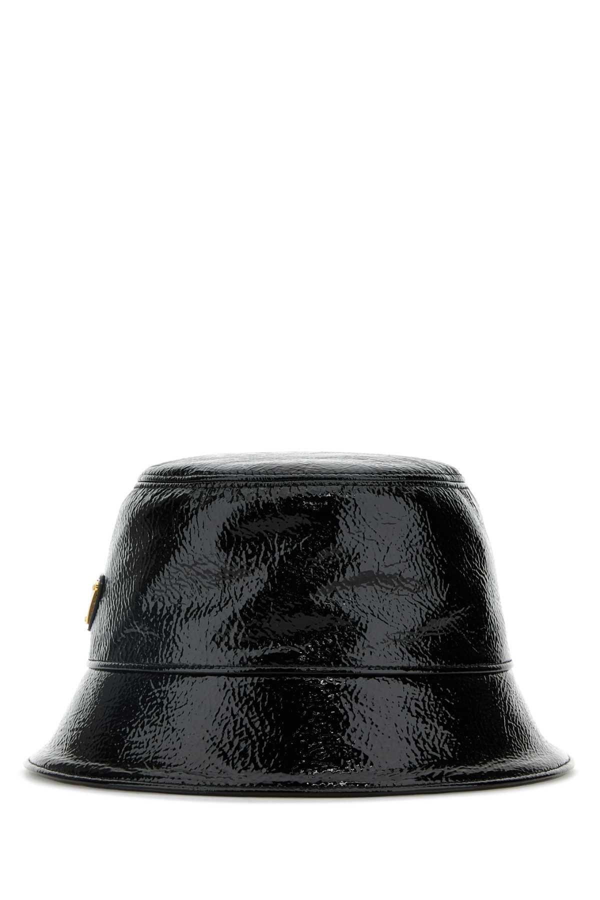 ハット PRADA Black Naplak Bucket Hat Black Naplak Patent Leather Bucket Hat | PRADA