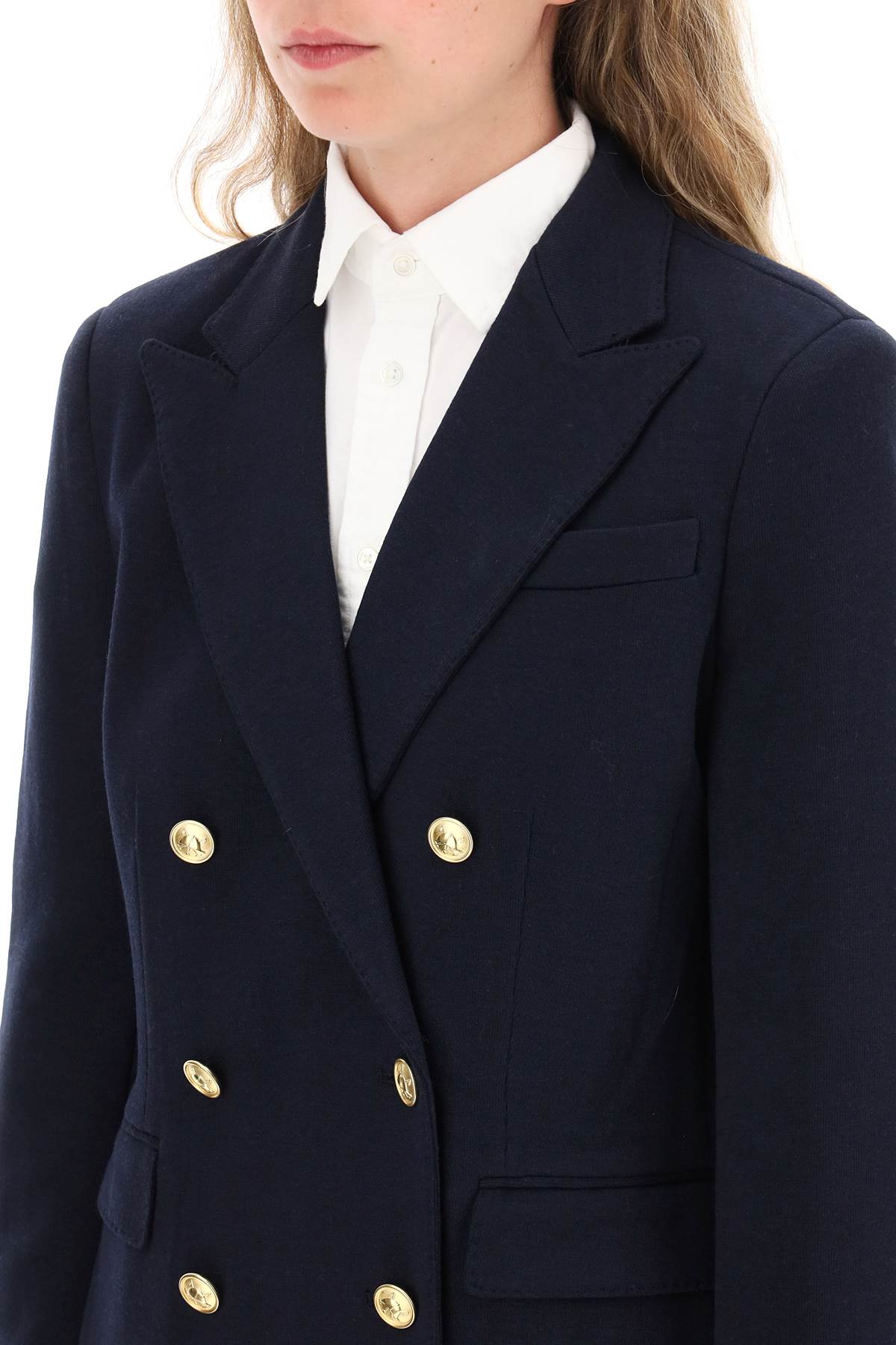 Ralph lauren knit on sale double breasted blazer