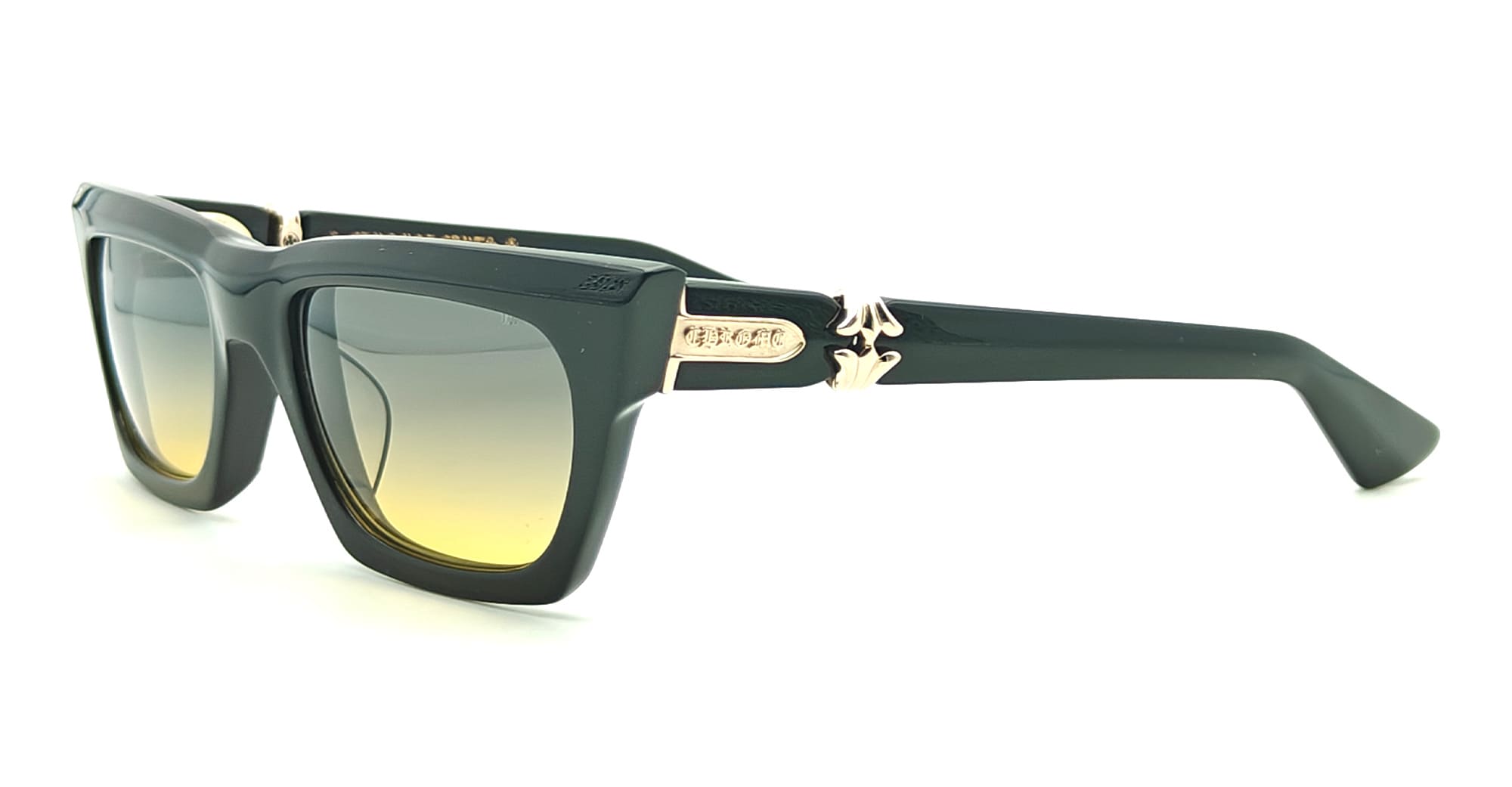 【送料&関税込】Chrome Hearts Cliterally - Slated Sunglasses Chrome Hearts Cliterally - Black / 18k Gold Sunglasses