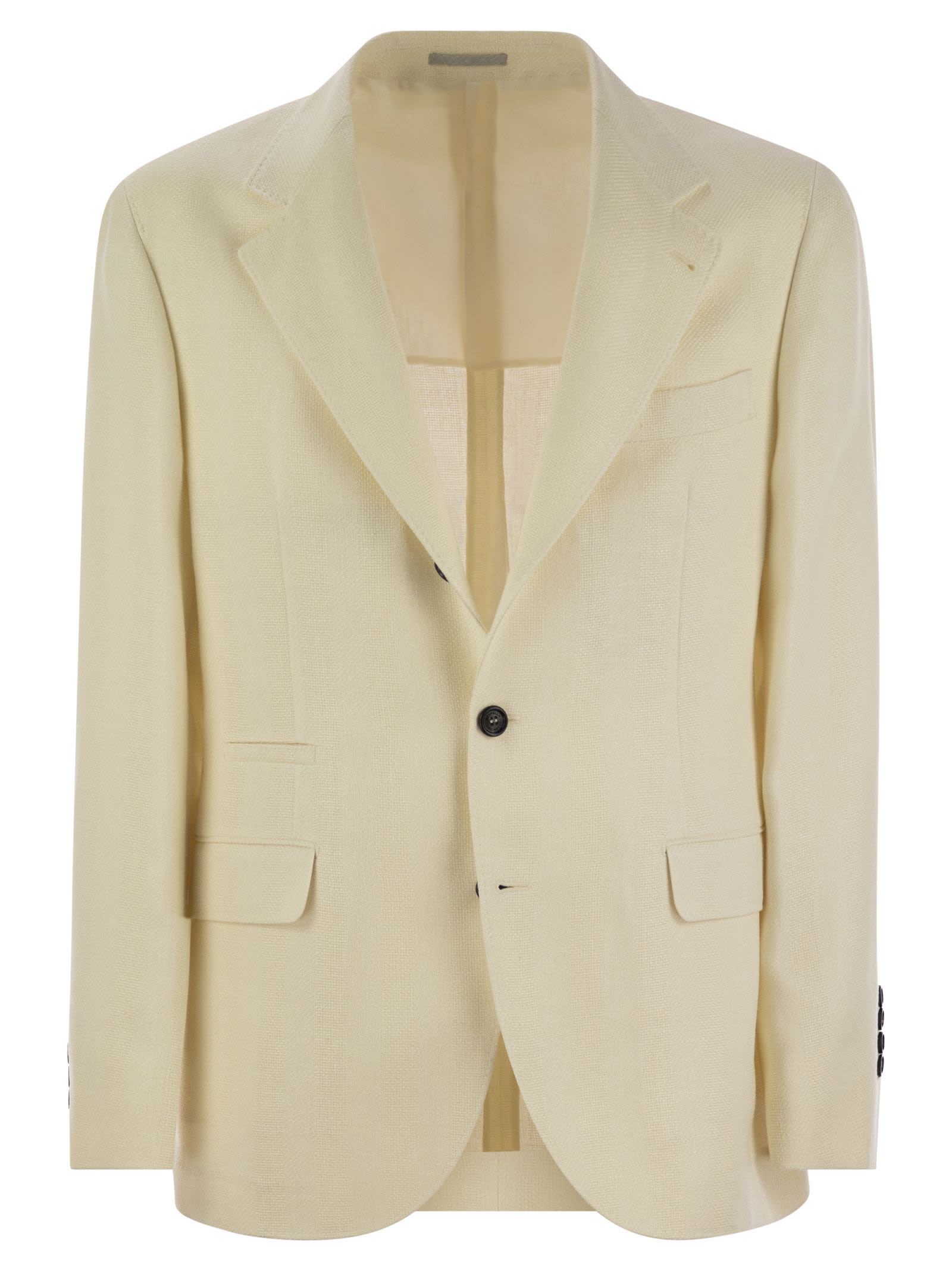 Brunello Cucinelli Linen, Silk, Wool And Cotton Diagonal