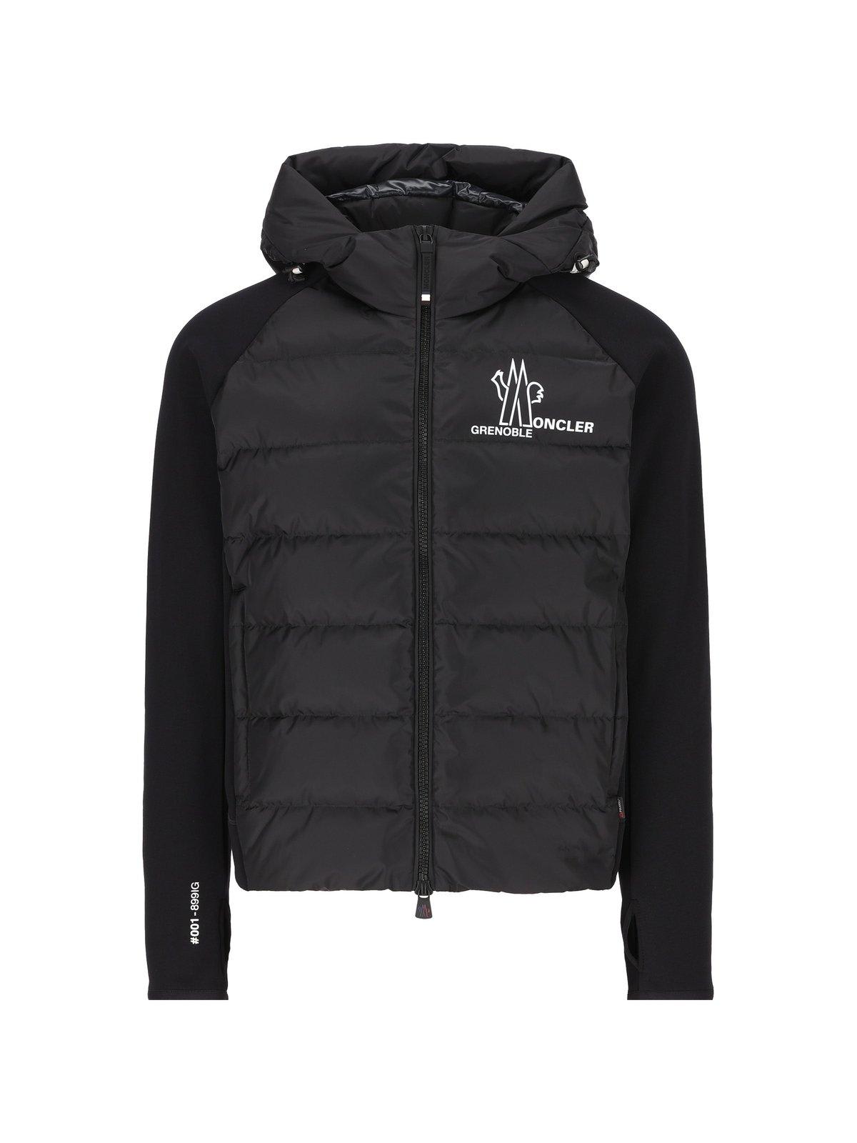 Moncler Logo Printed Zip-up Straight Hem Jacket | italist