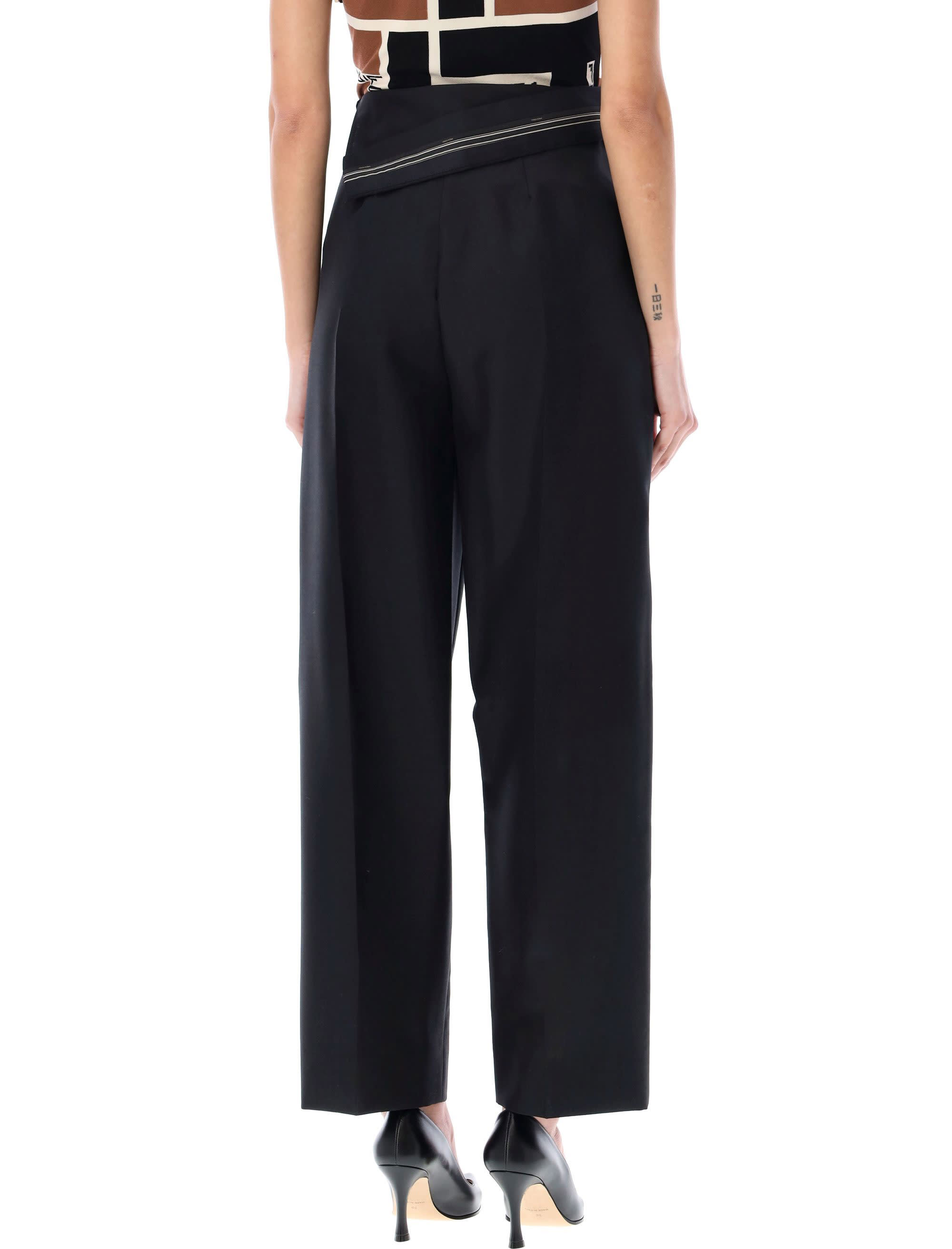 Fendi Black Mohair And Wool Trousers | italist