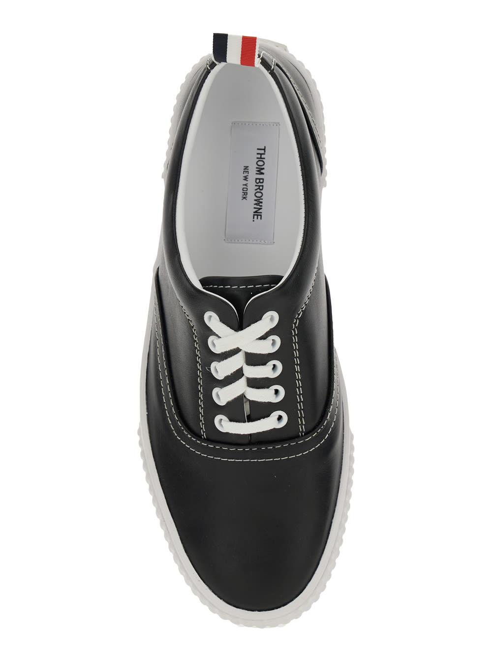 【送料&関税込】Thom Browne heritage Black Sneakers With Log Thom Browne 'heritage' Black Sneakers With Logo Tab On Heel