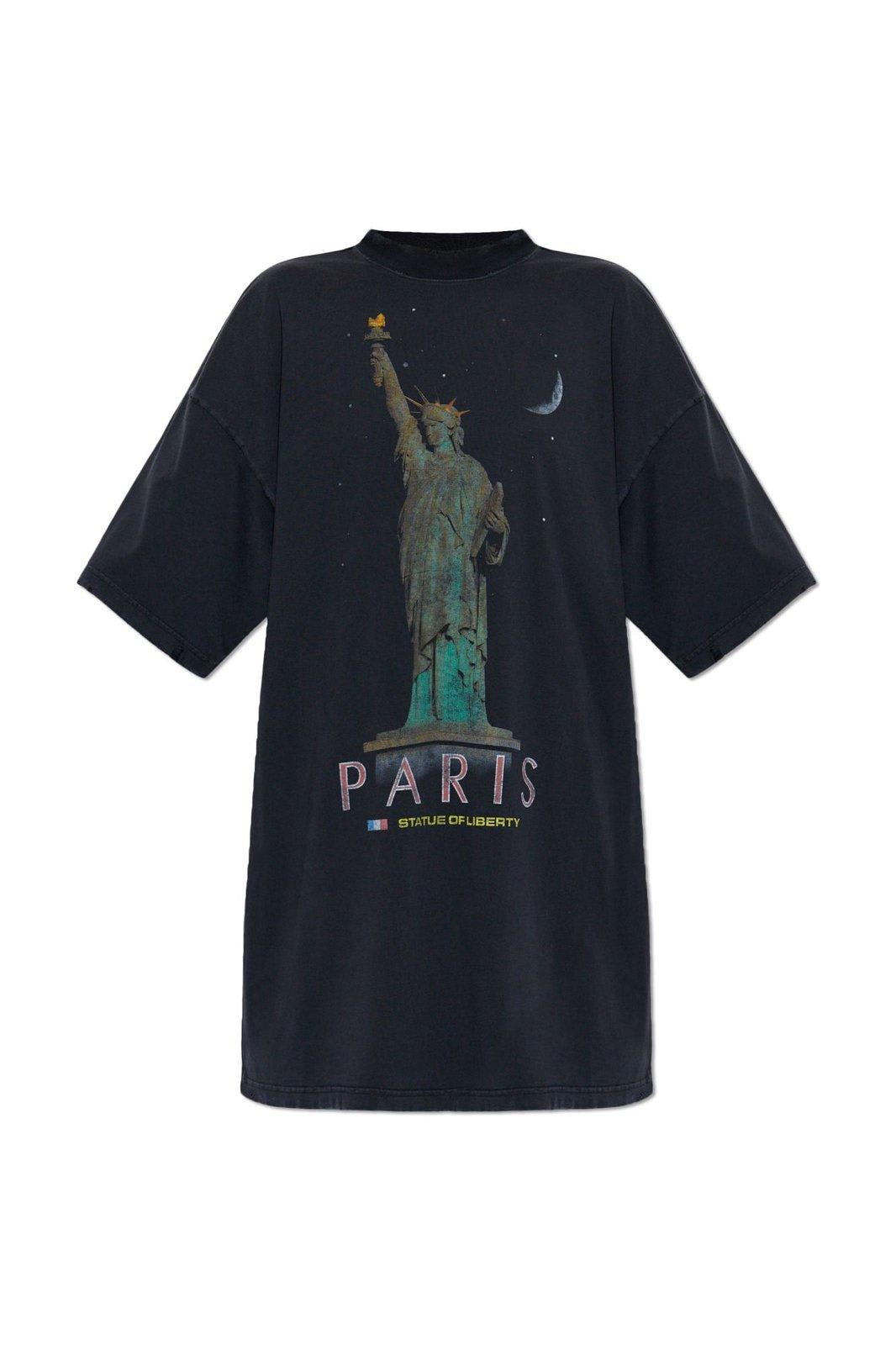 paris liberty crewneck t-shirt dress