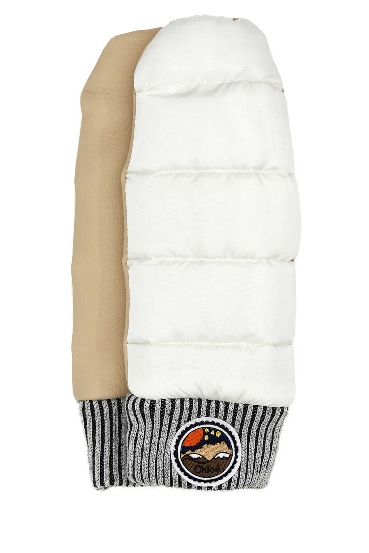 手袋 CHLOE TWO-TONE NYLON AND LEATHER GLOVES Chloé Two-tone Nylon And Leather Gloves | italist